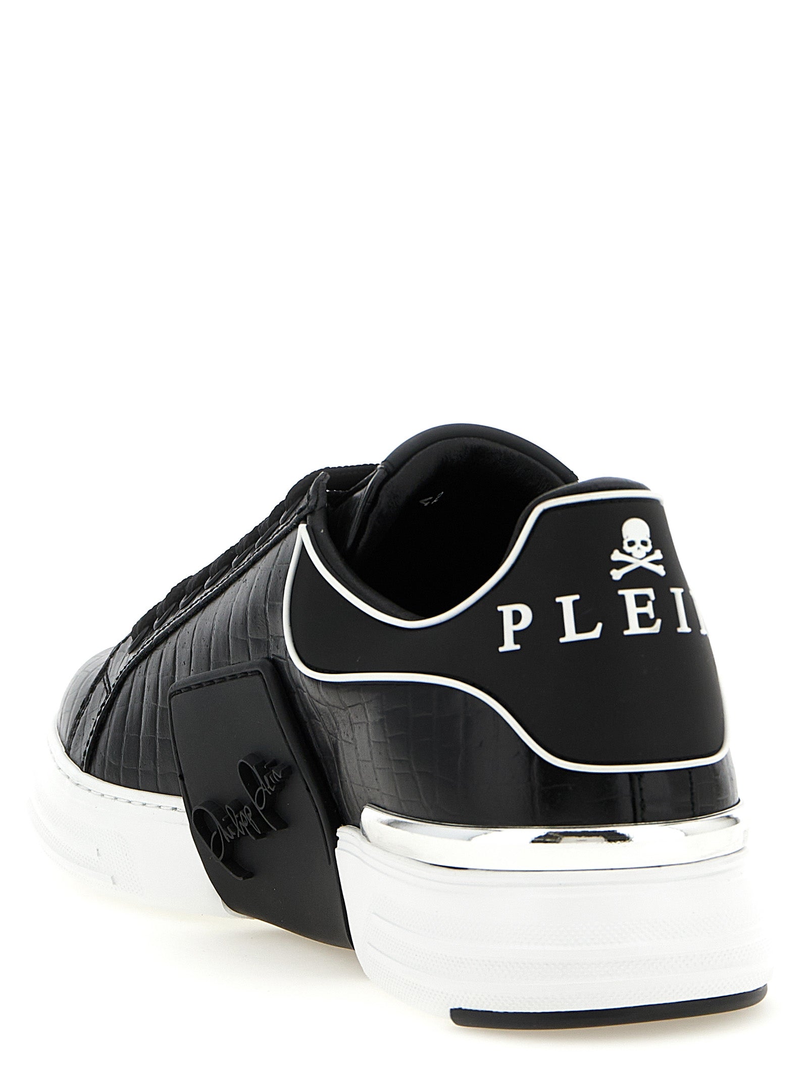 Philipp Plein Black Cowhide Low Top Sneakers Philipp Plein