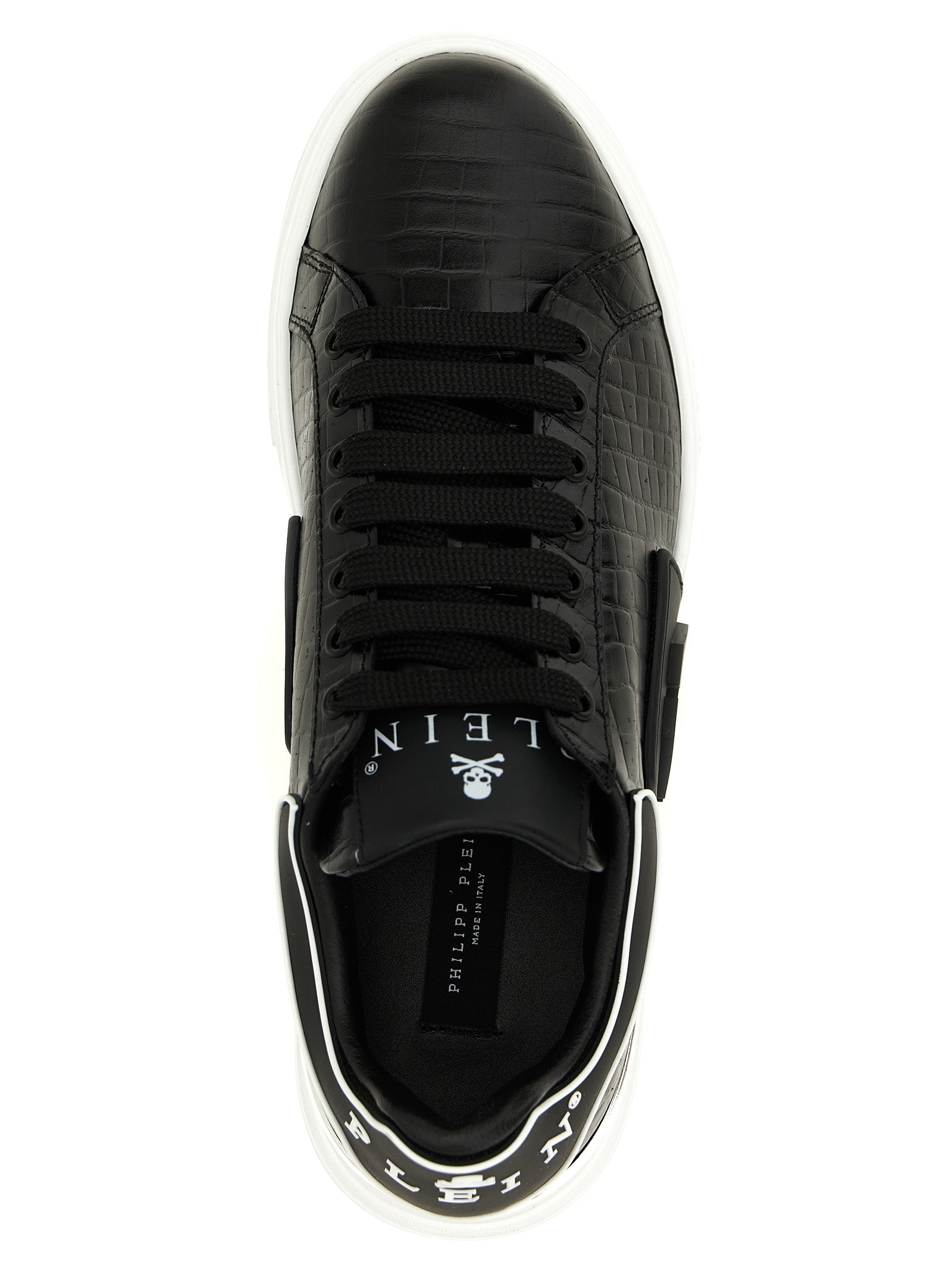 Philipp Plein Black Cowhide Low Top Sneakers Philipp Plein