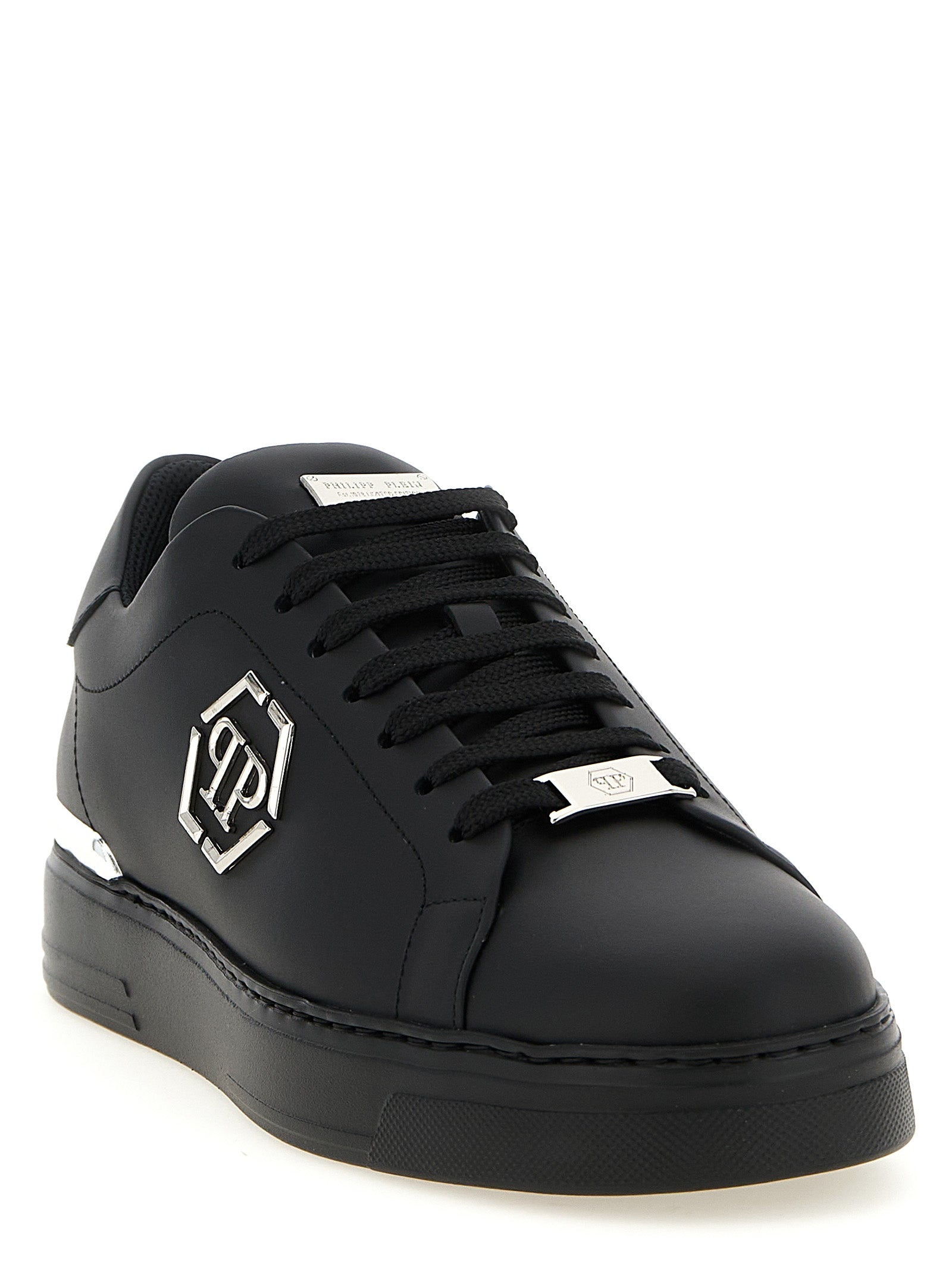 Philipp Plein Black Calfskin Low Top Sneakers Philipp Plein