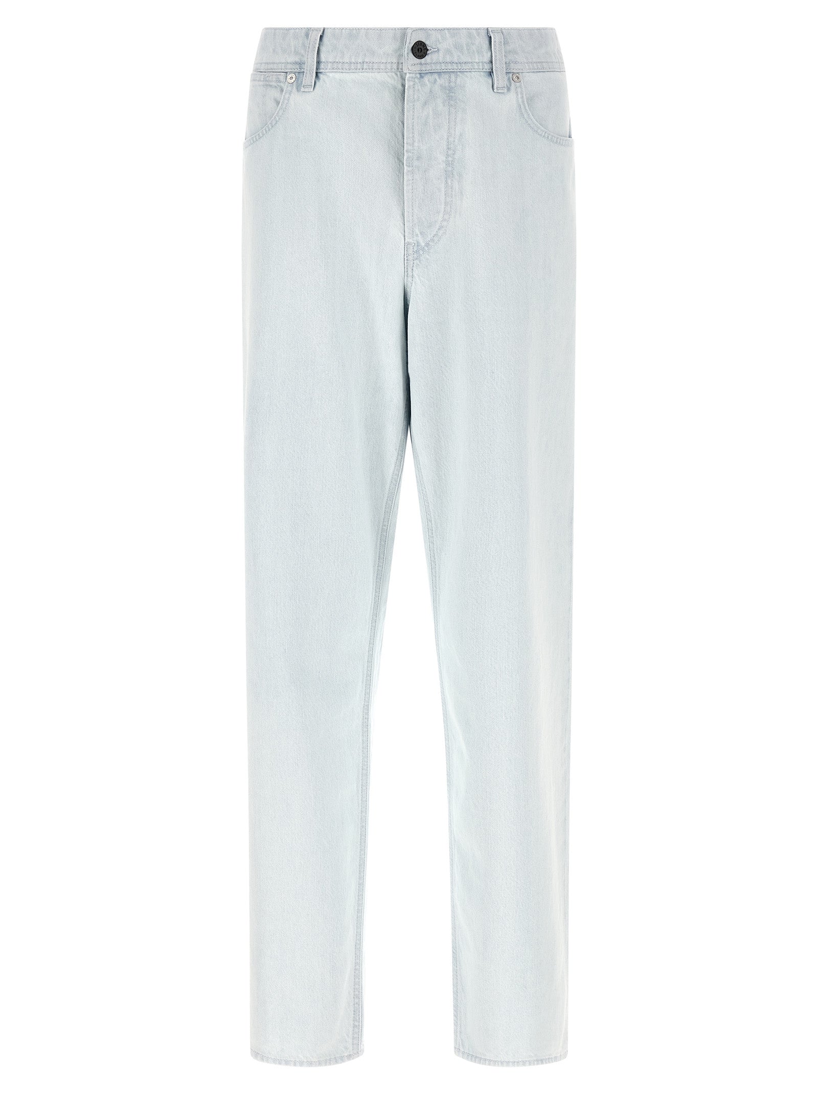 Stone Island Blue Cotton Straight-Leg Jeans Stone Island