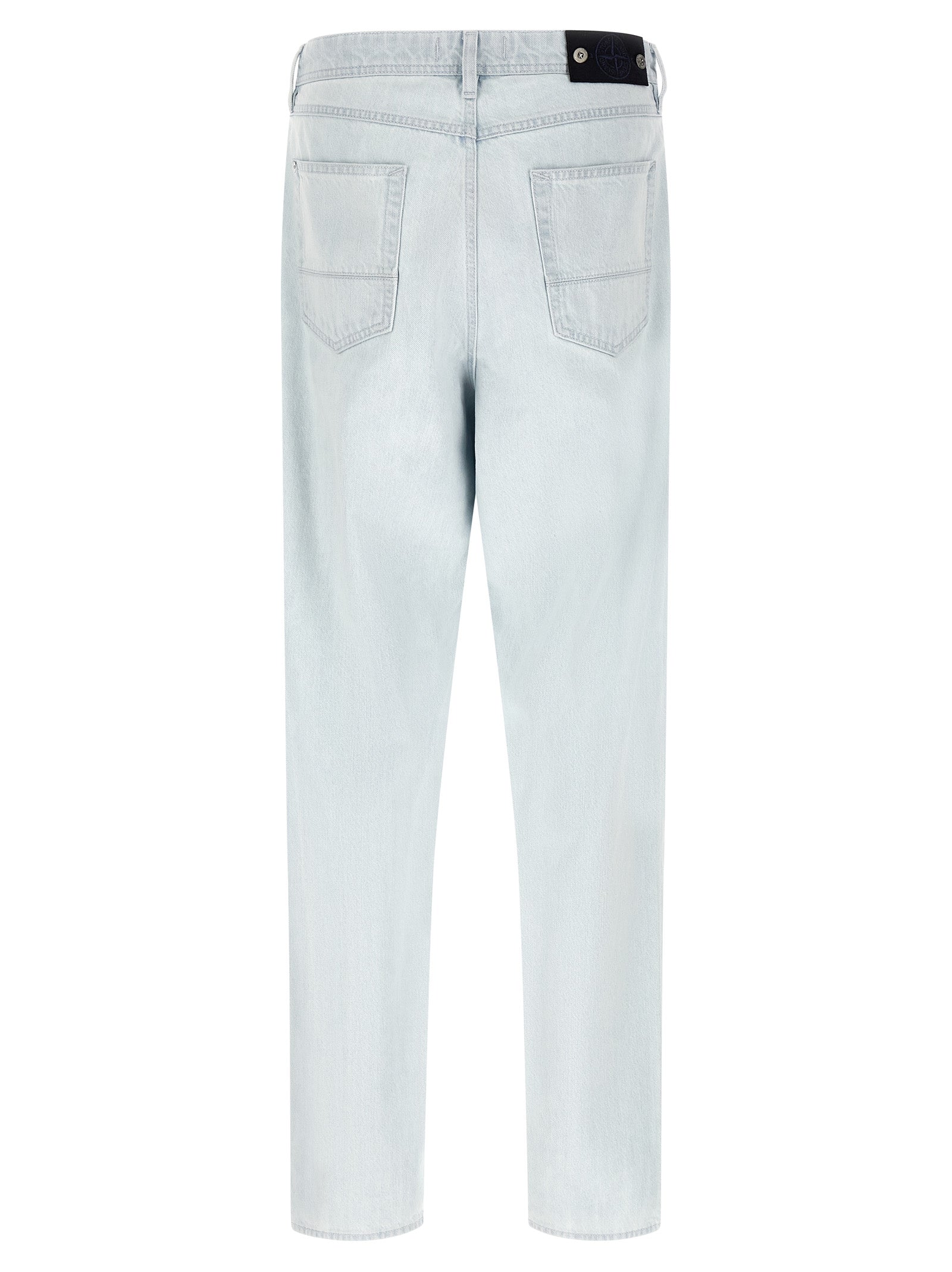 Stone Island Blue Cotton Straight-Leg Jeans Stone Island