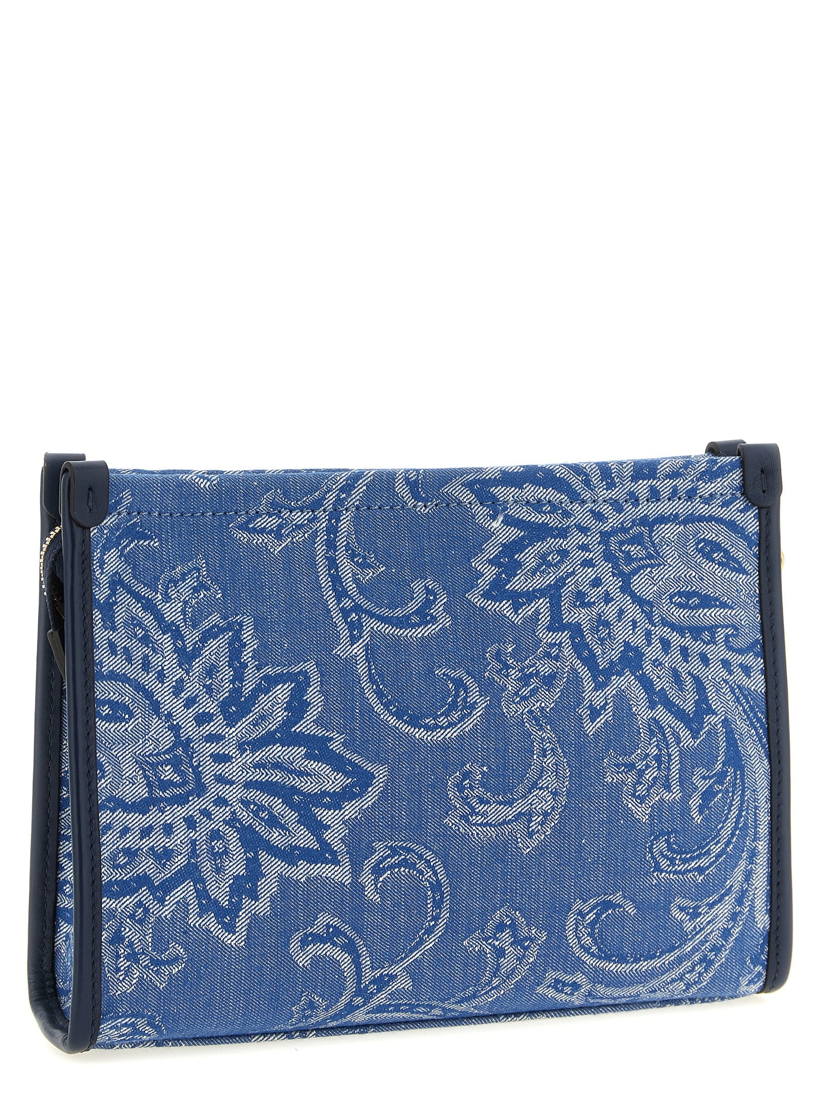Etro Blue Cotton Clutch Bag Etro