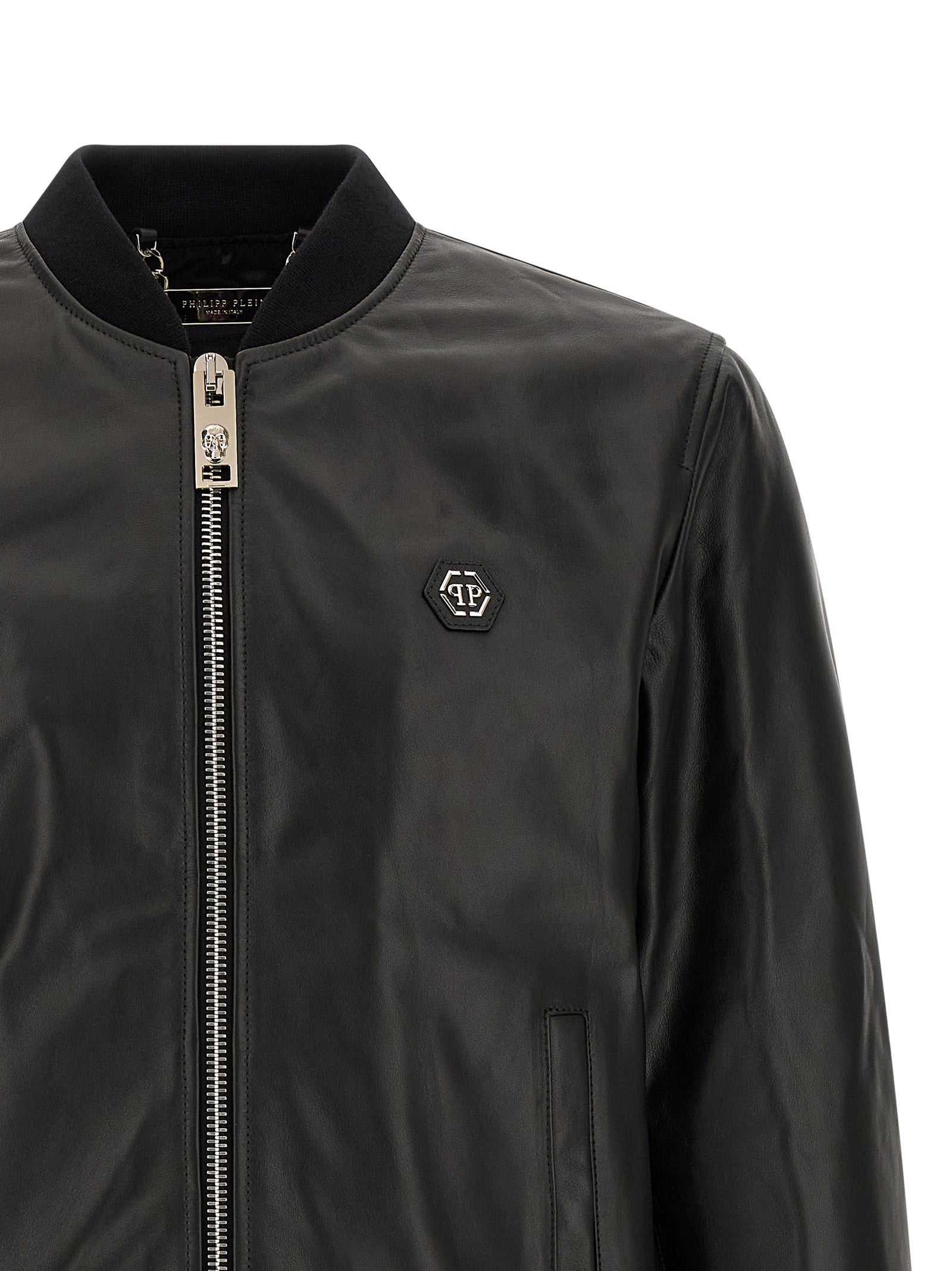 Philipp Plein Black Lambskin Leather Jacket Philipp Plein