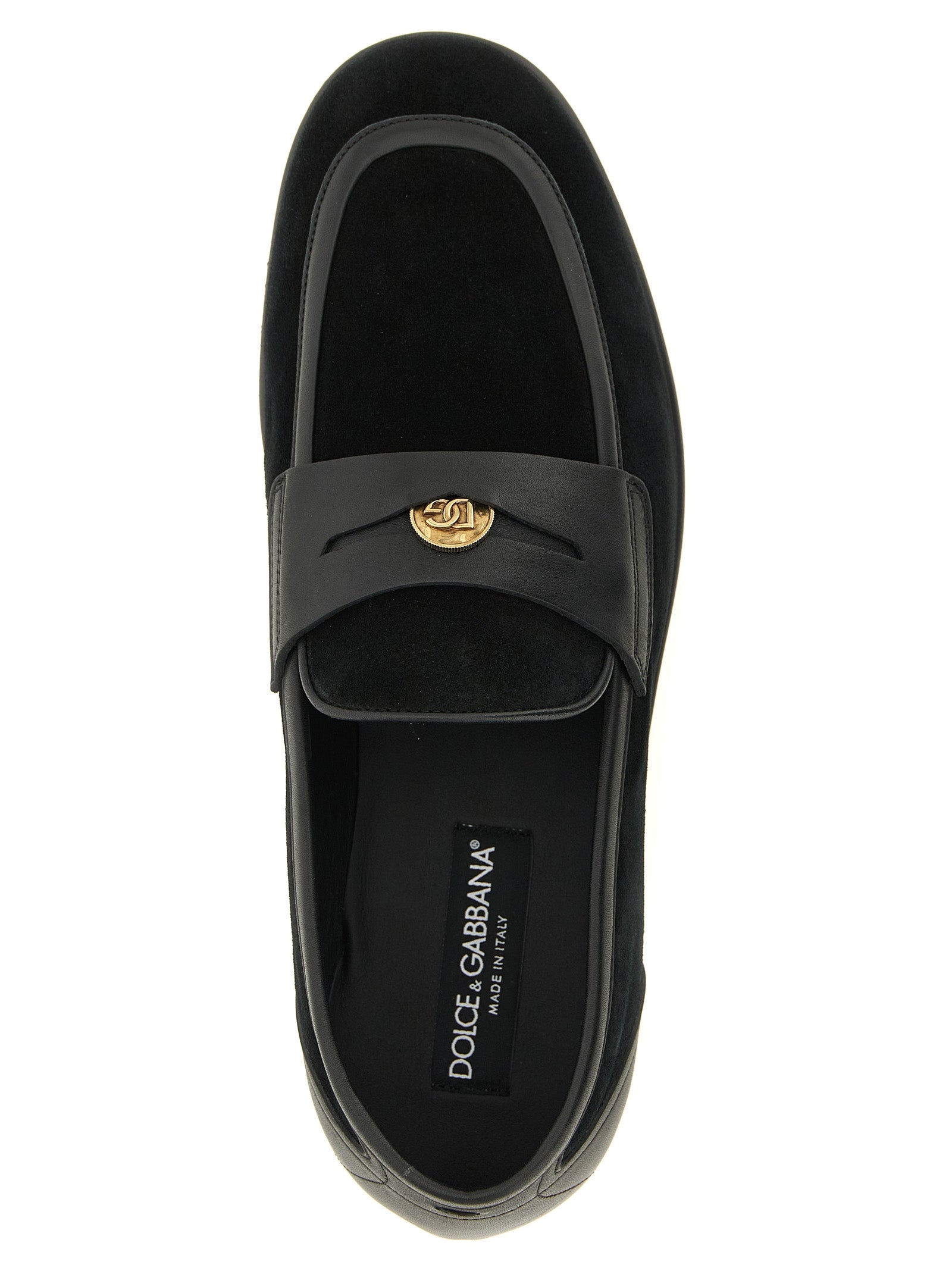 Dolce & Gabbana Black Calfskin Slip-On Loafers Dolce & Gabbana