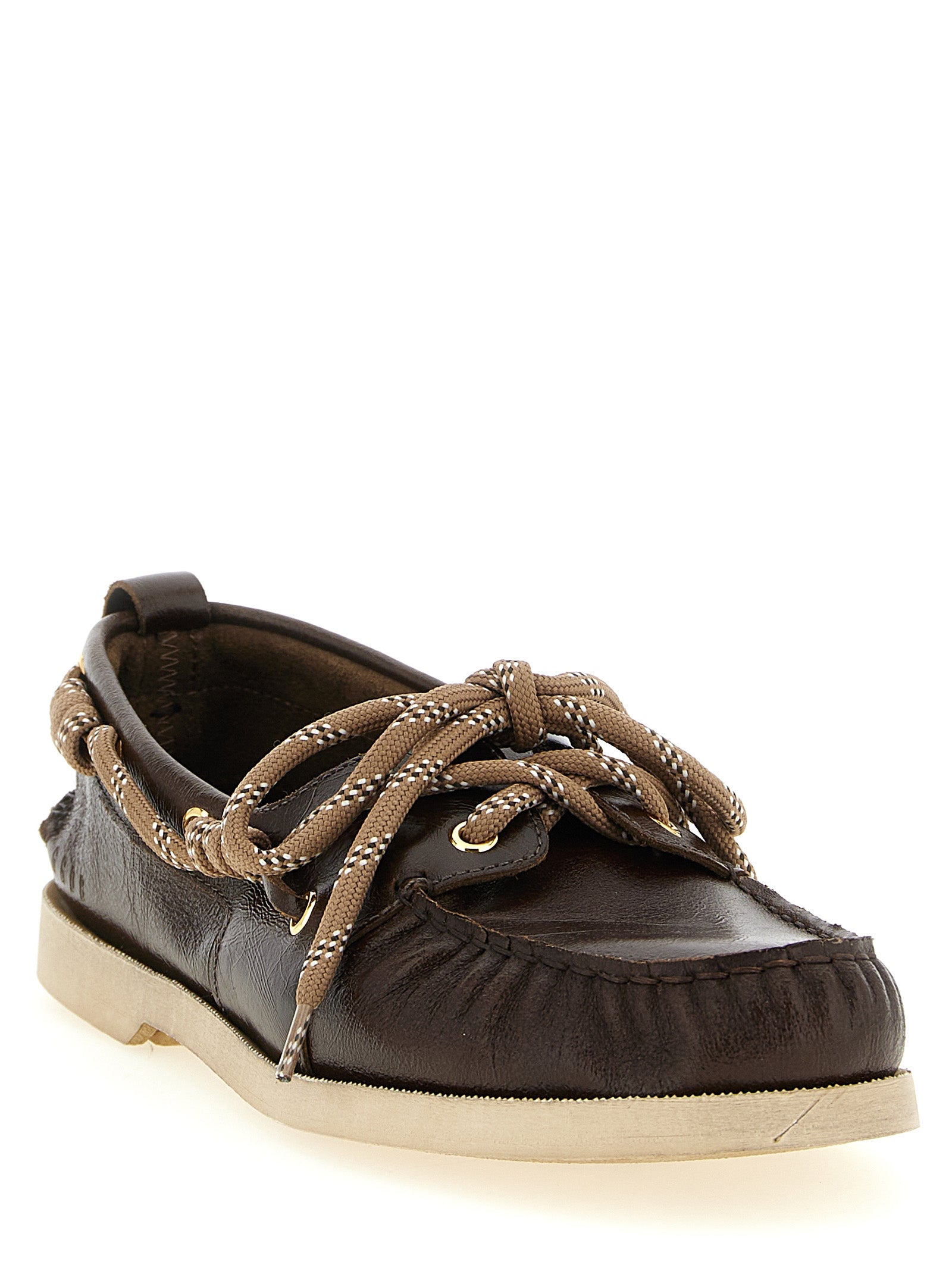 Golden Goose Brown Cowhide Slip-On Loafers Golden Goose