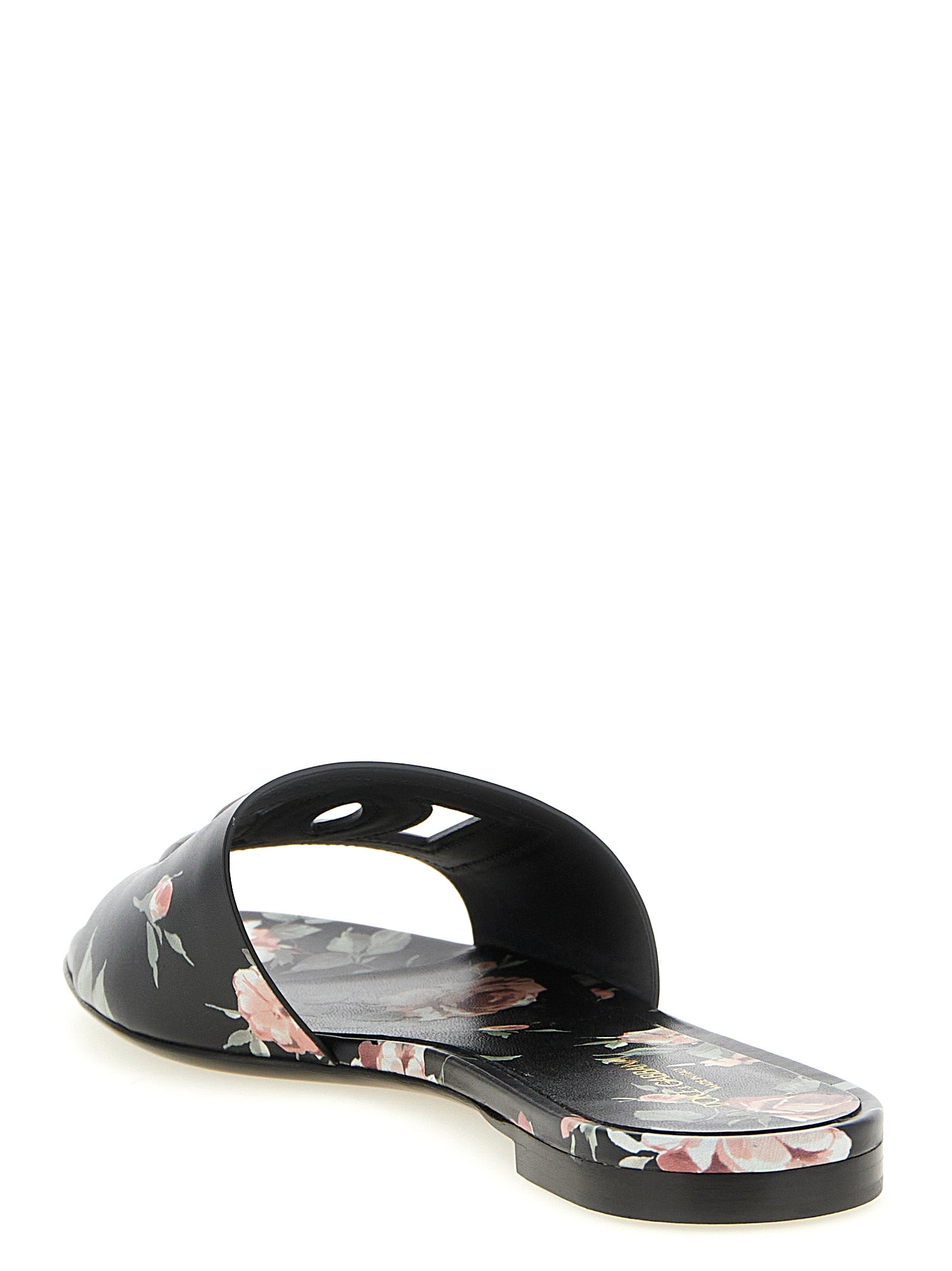 Dolce & Gabbana Black Calfskin Slides Dolce & Gabbana