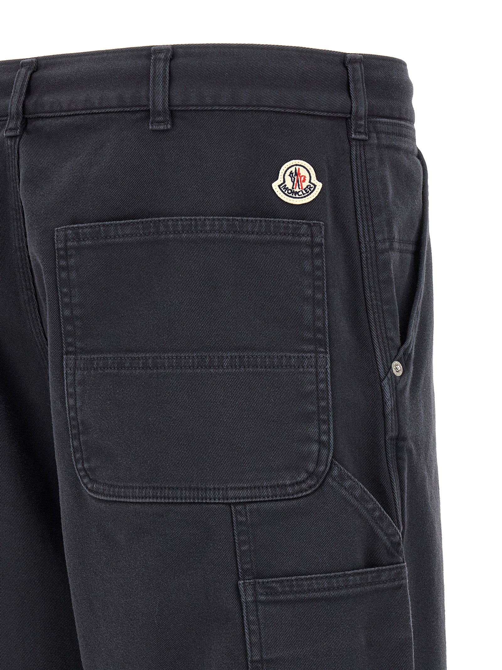 Moncler Blue Cotton Cargo Pants Moncler