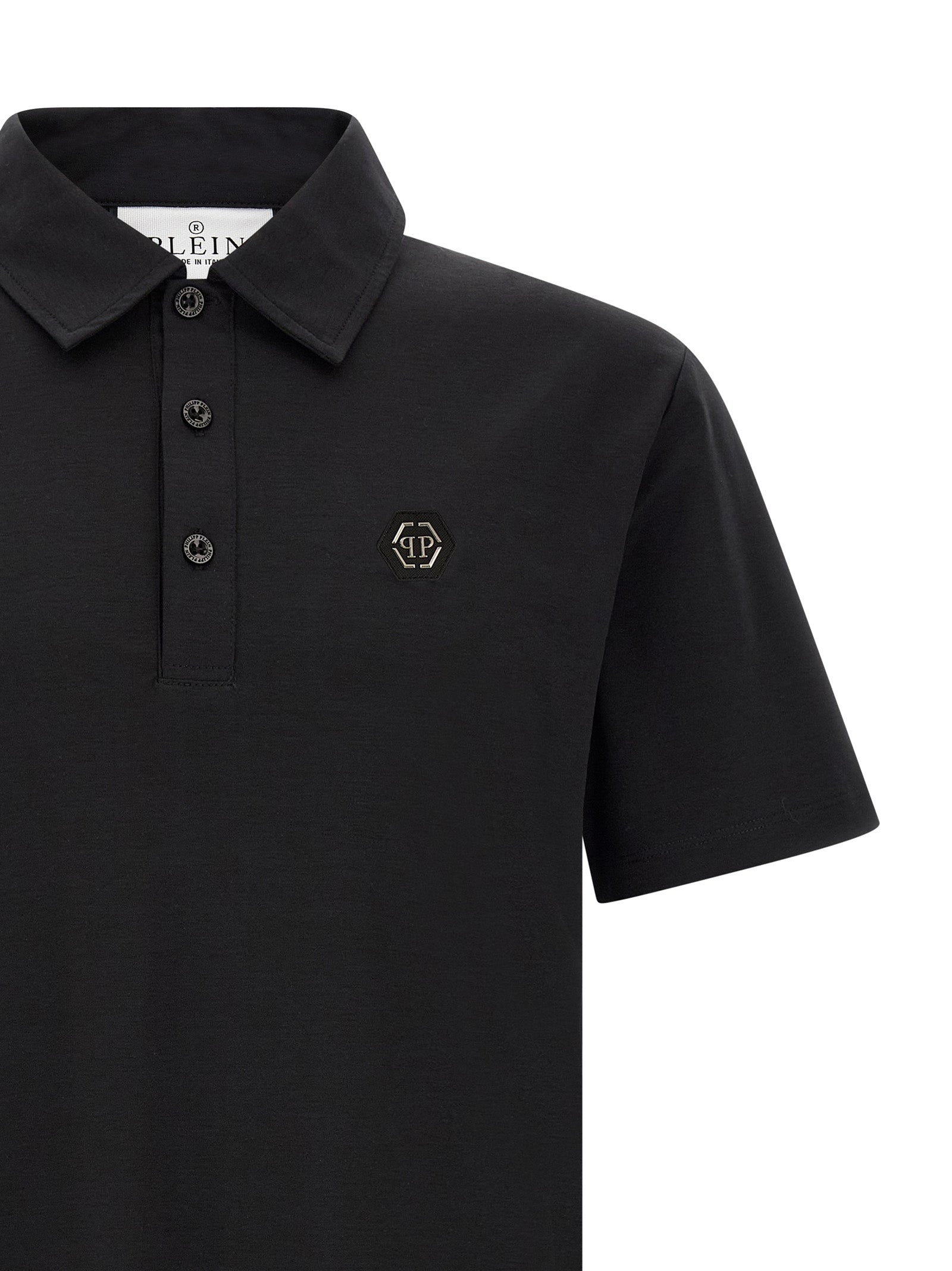 Philipp Plein Black Cotton Polo Shirt Philipp Plein