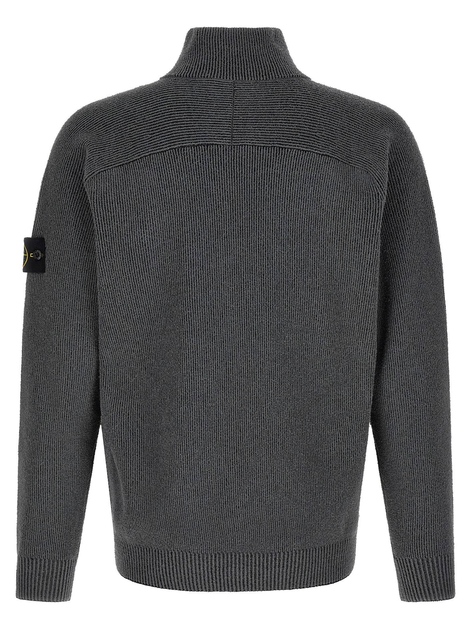 Stone Island Gray Cotton Cardigan Stone Island
