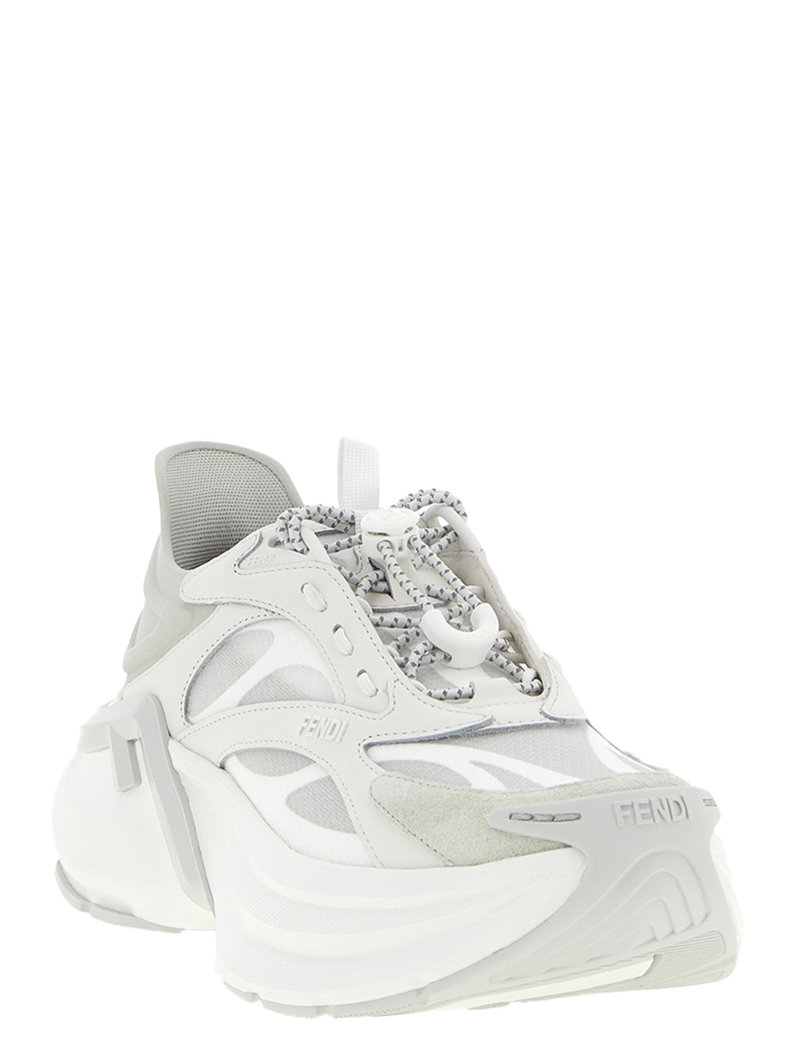 Fendi Gray Calfskin Athletic Sneakers Fendi