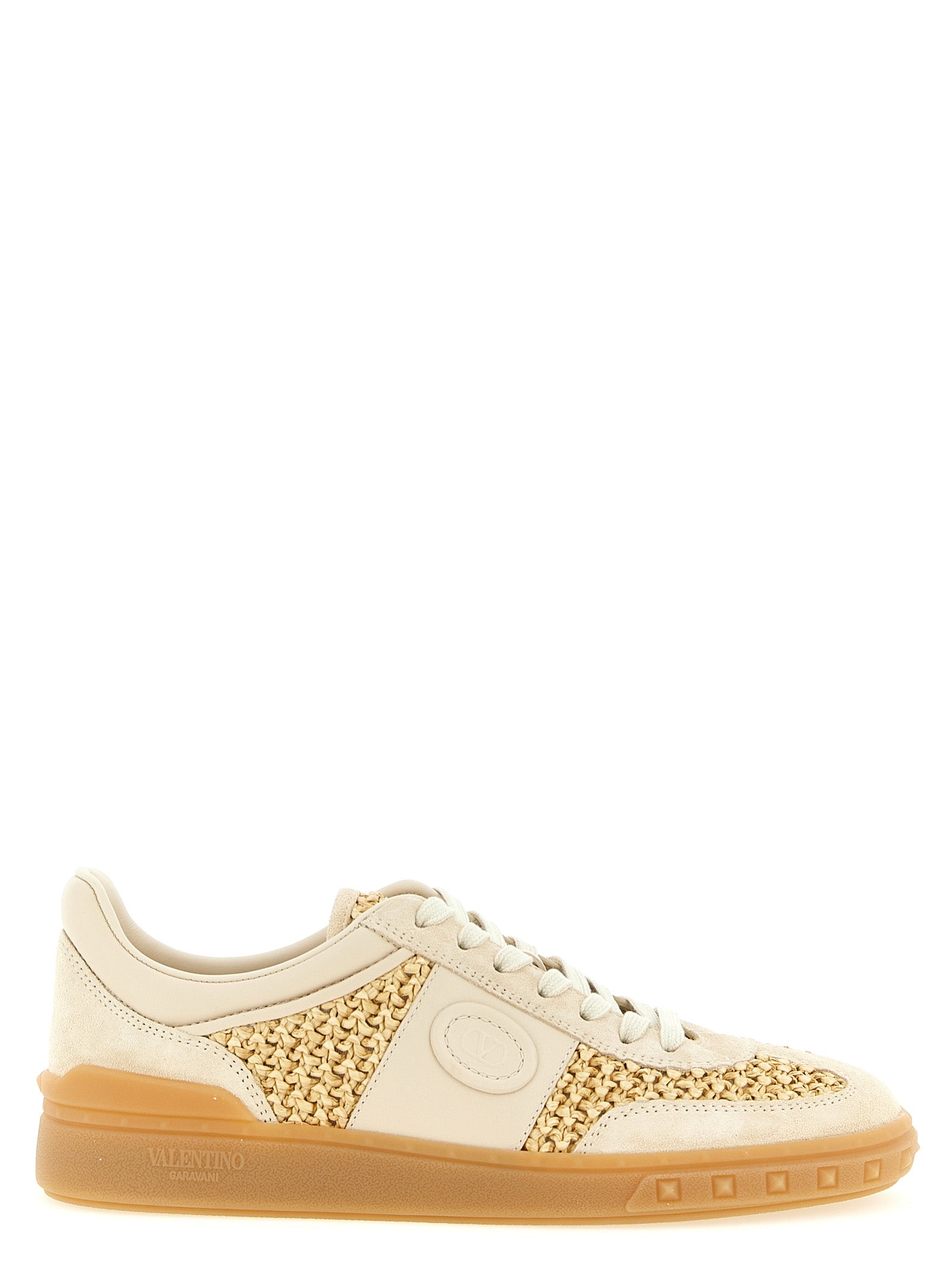 Valentino Garavani Beige Calfskin Low Top Sneakers Valentino Garavani