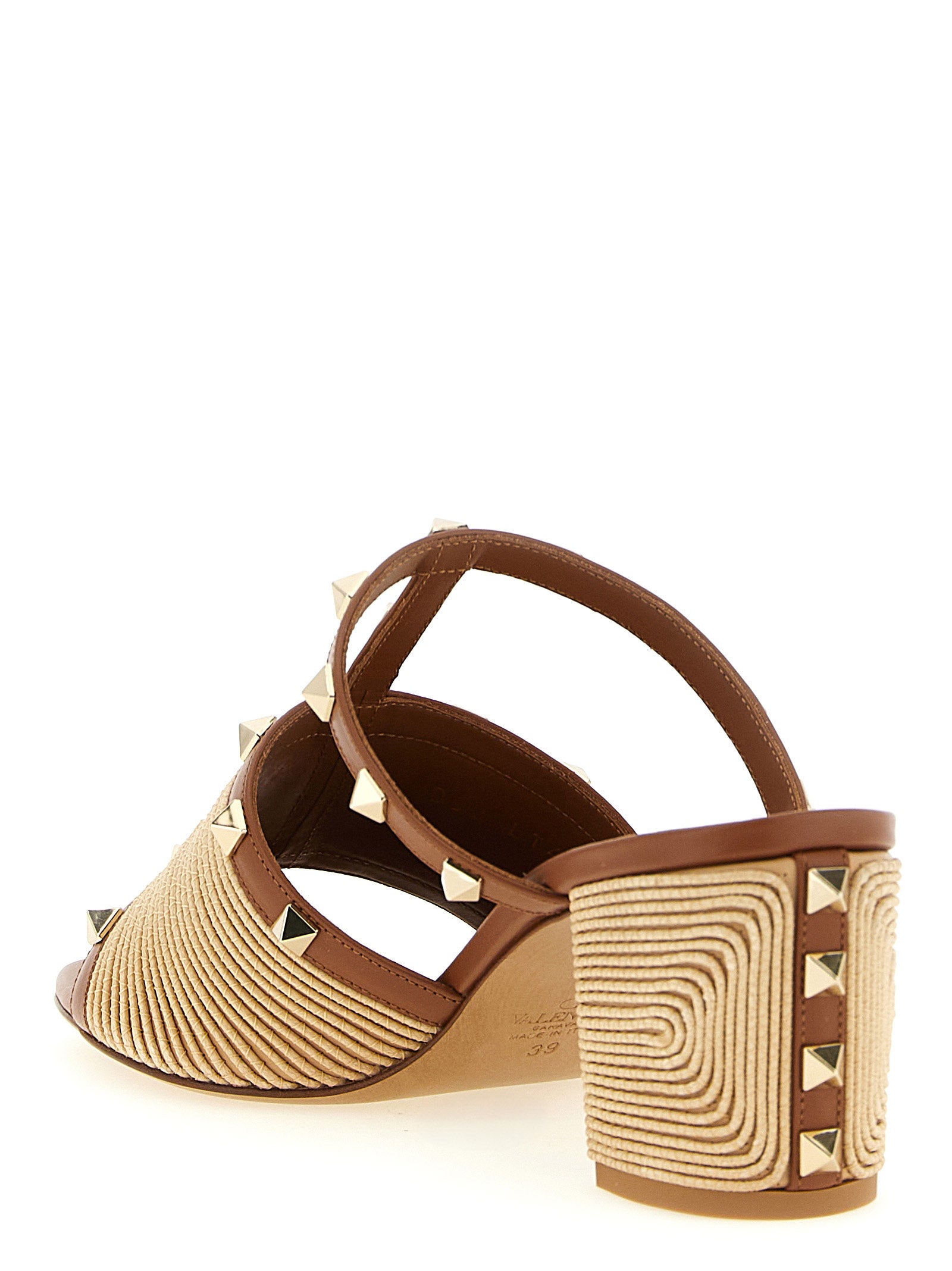 Valentino Garavani Brown Calfskin Flat Sandals Valentino Garavani