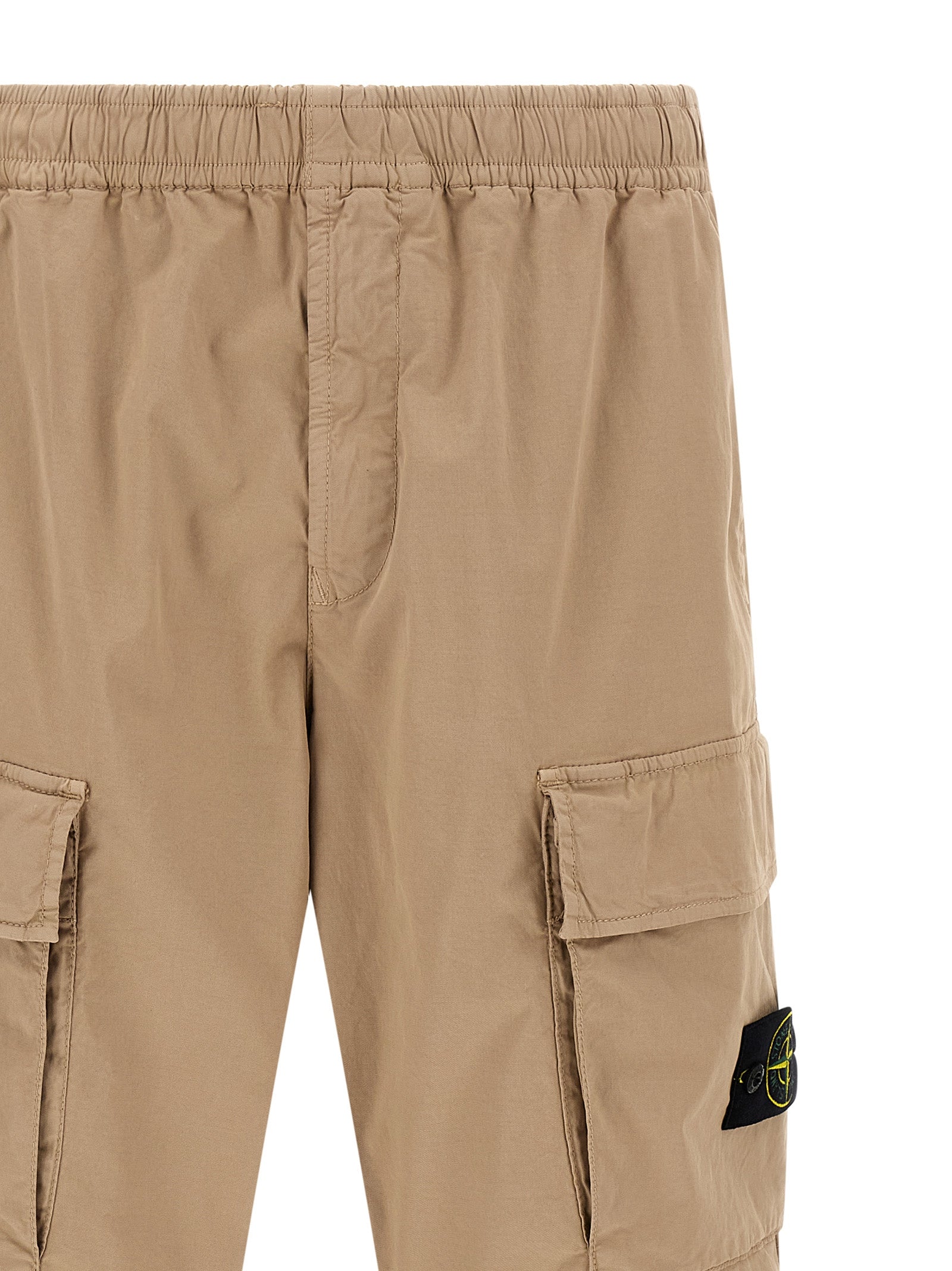 Stone Island Beige Cotton Cargo Pants Stone Island