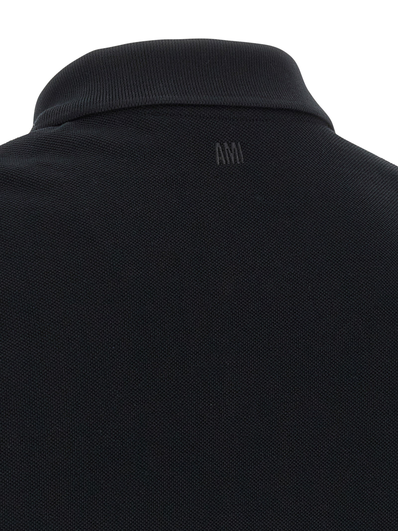 Ami Paris Black Cotton Polo Shirt Ami Paris