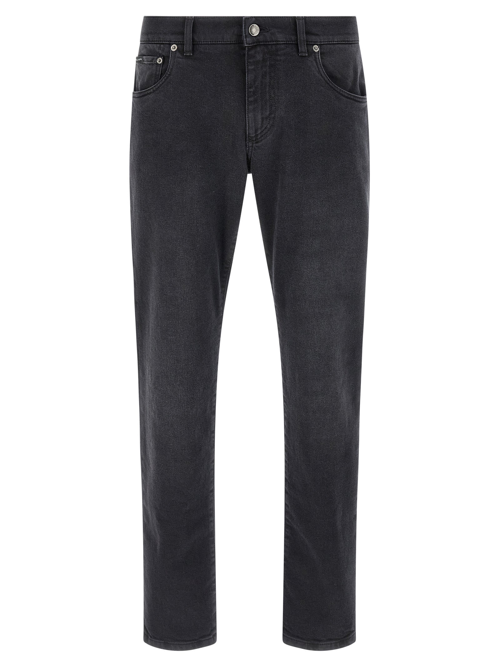Dolce & Gabbana Black Cotton Straight-Leg Jeans Dolce & Gabbana