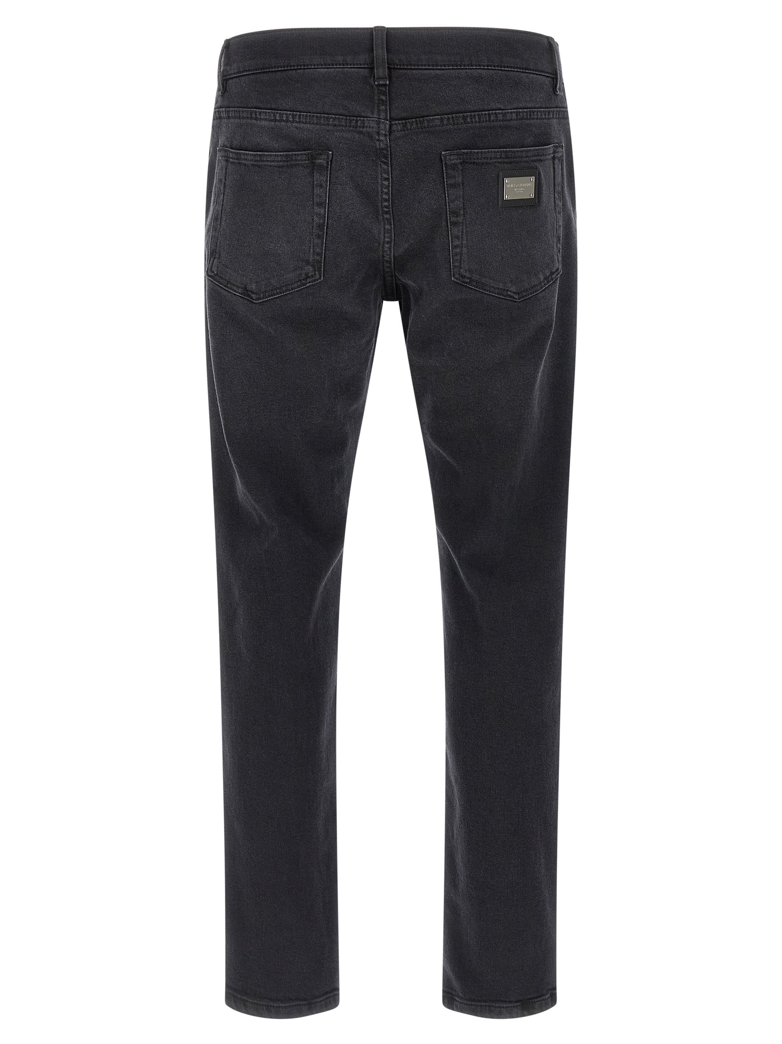 Dolce & Gabbana Black Cotton Straight-Leg Jeans Dolce & Gabbana