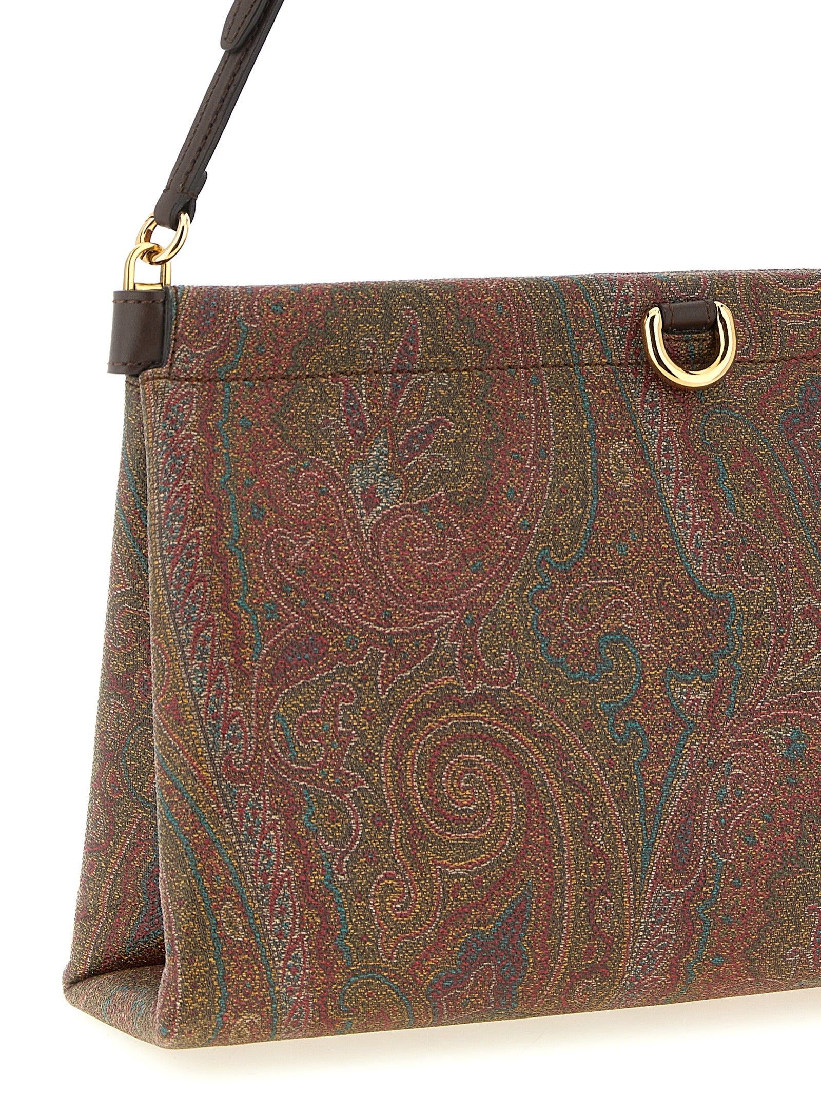 Etro Brown Cotton Clutch Bag Etro