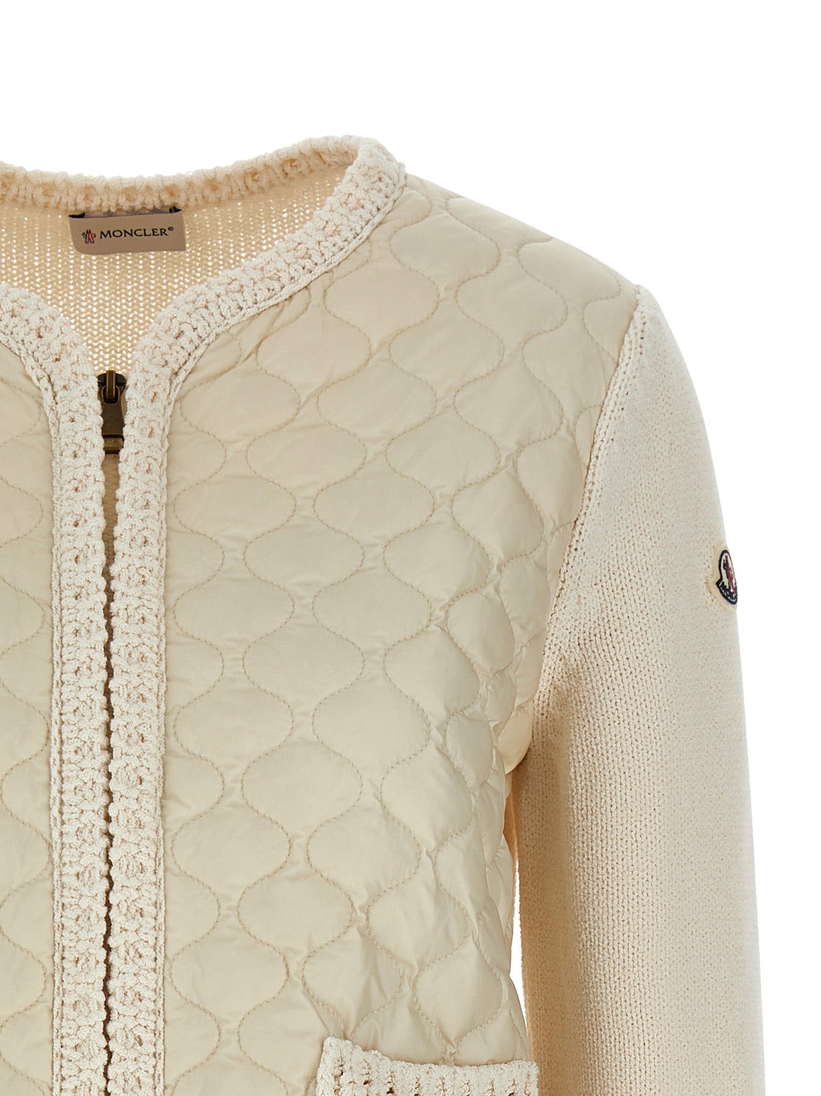 Moncler Beige Cotton Cardigan Moncler