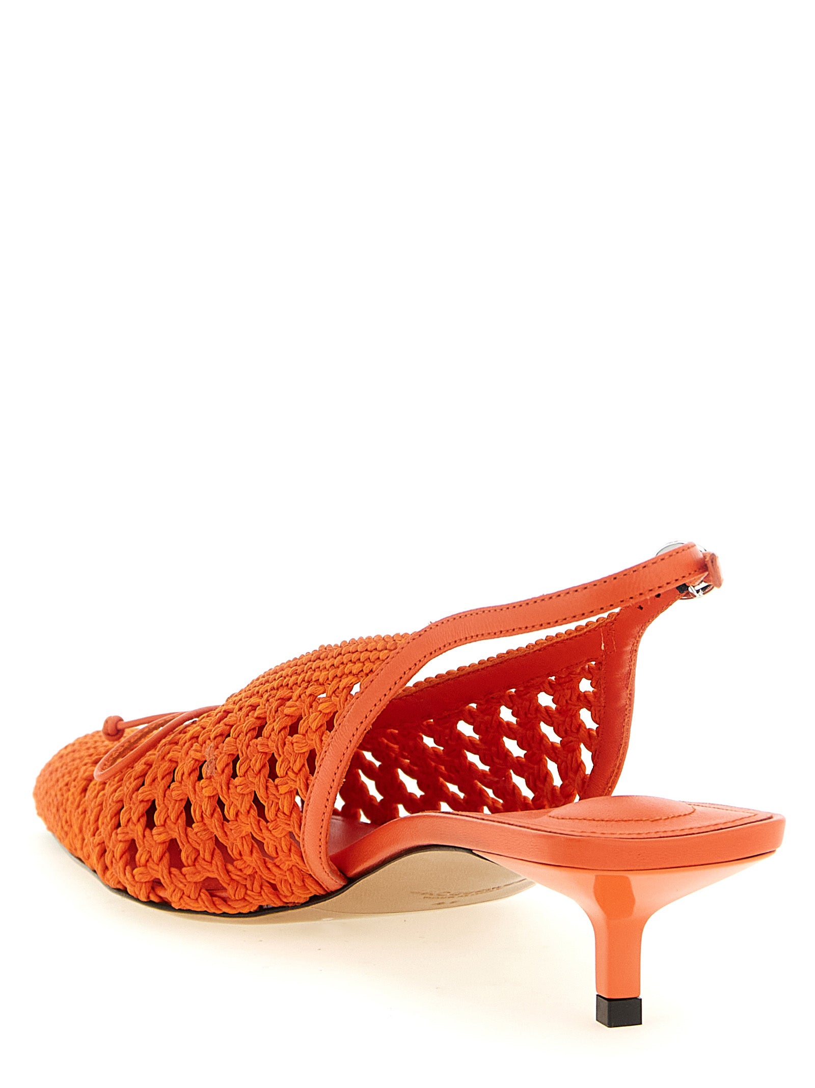 Jacquemus Orange Polyester Mid Heel Pumps Jacquemus