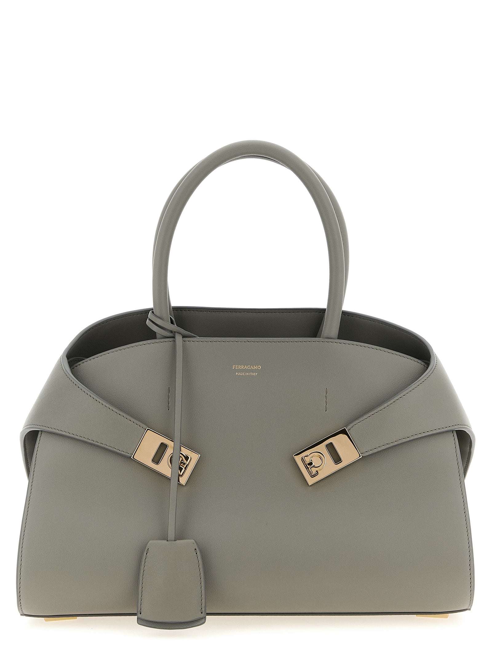 Ferragamo Gray Calfskin Handbag Ferragamo