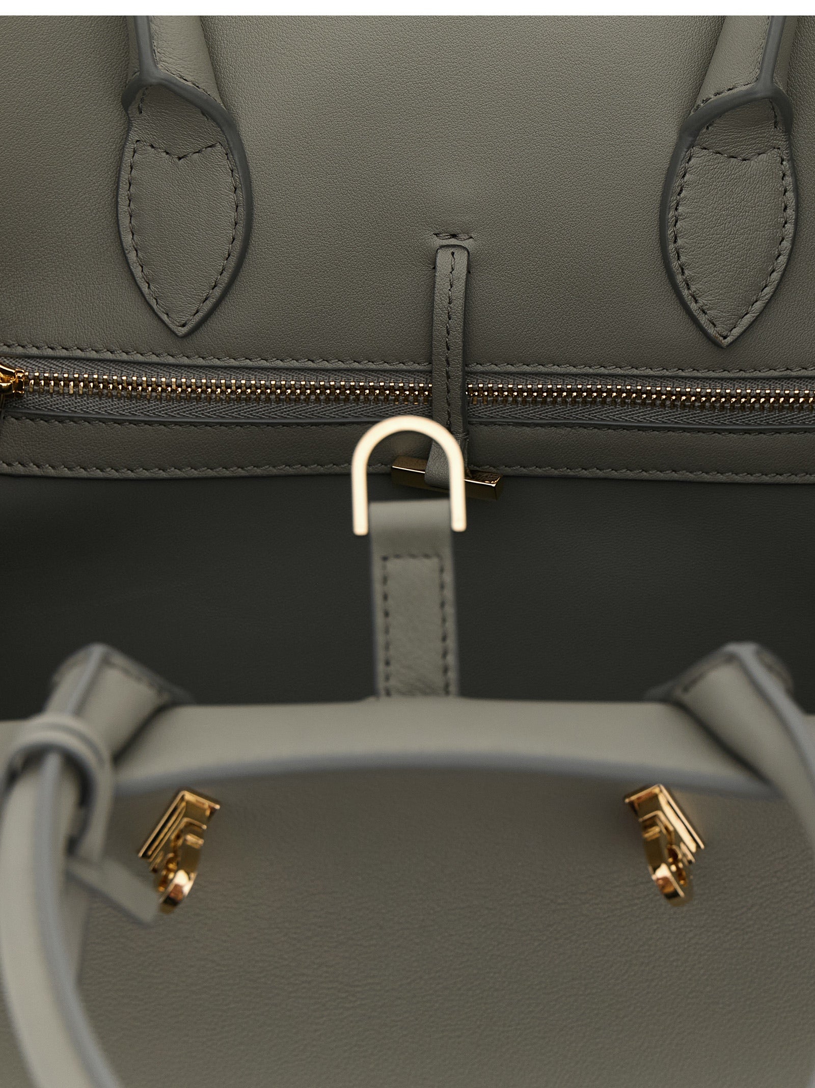 Ferragamo Gray Calfskin Handbag Ferragamo
