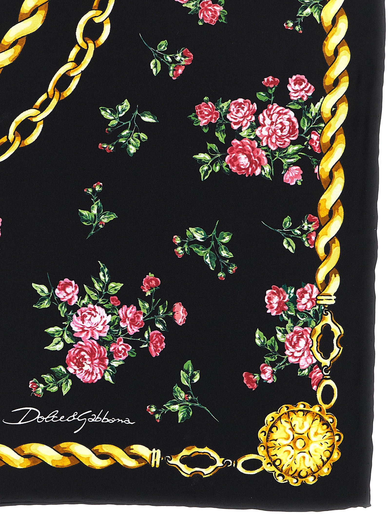 Dolce & Gabbana Black Silk Scarf Dolce & Gabbana
