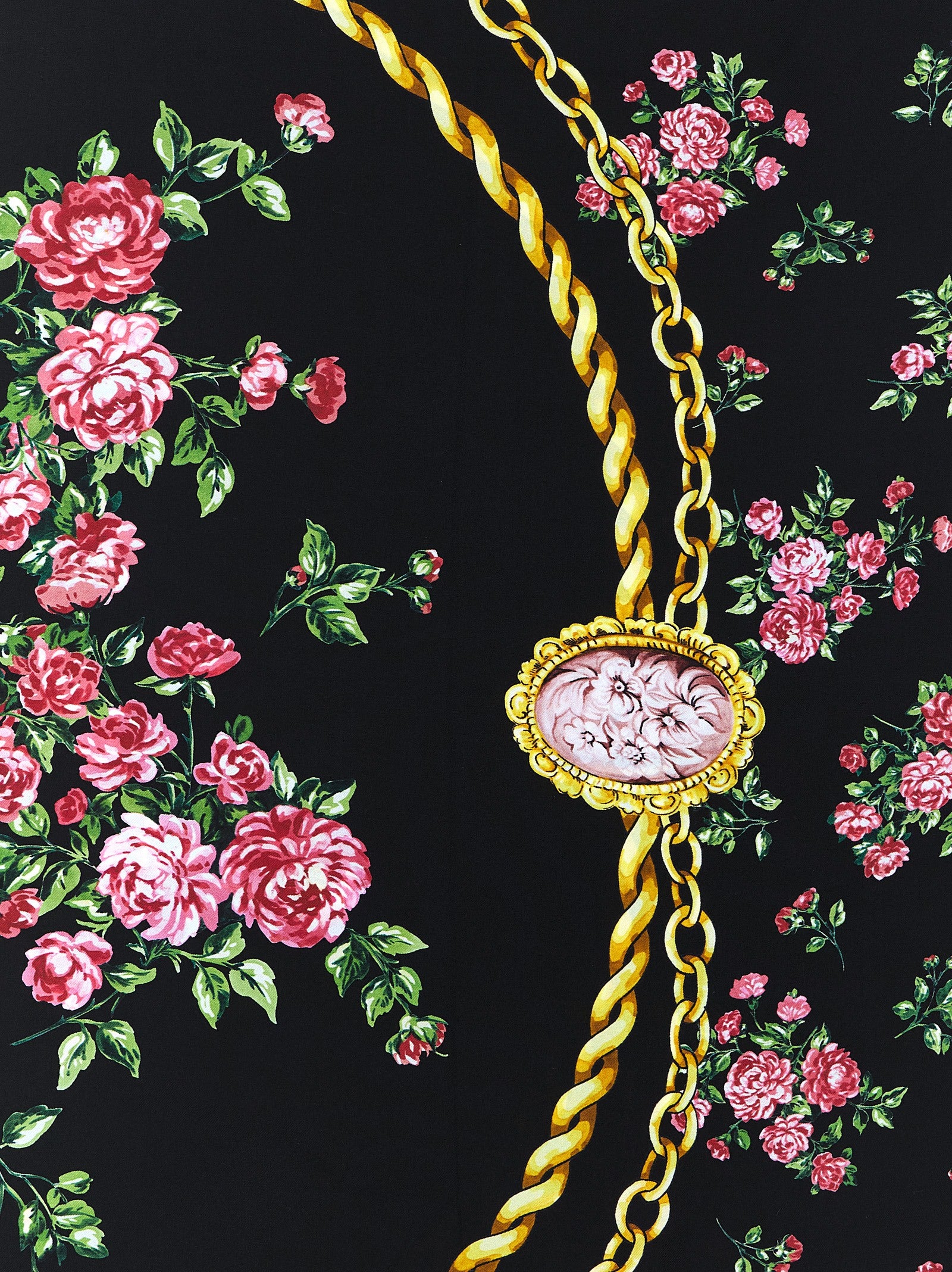 Dolce & Gabbana Black Silk Scarf Dolce & Gabbana
