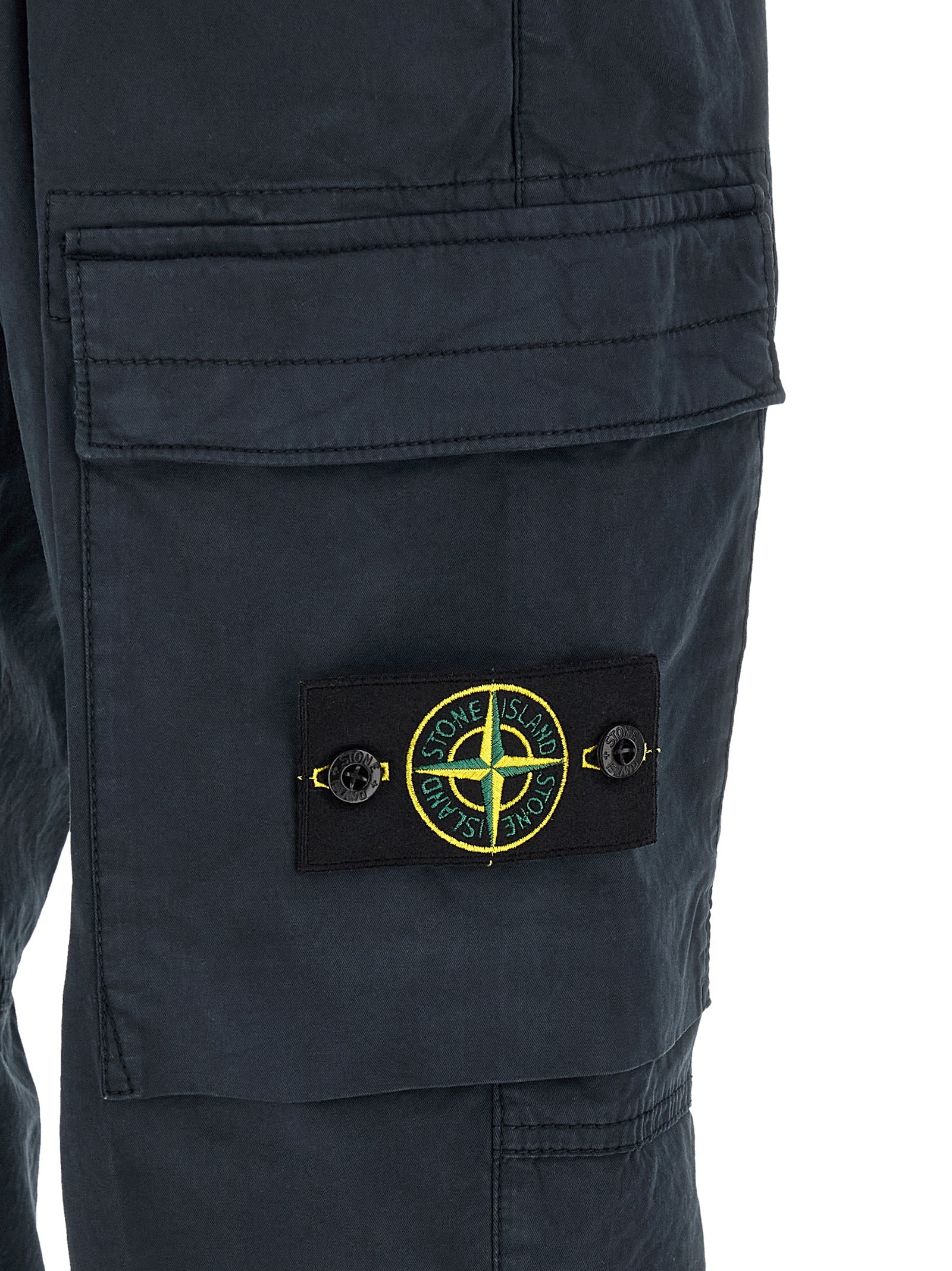 Stone Island Blue Cotton Cargo Pants Stone Island