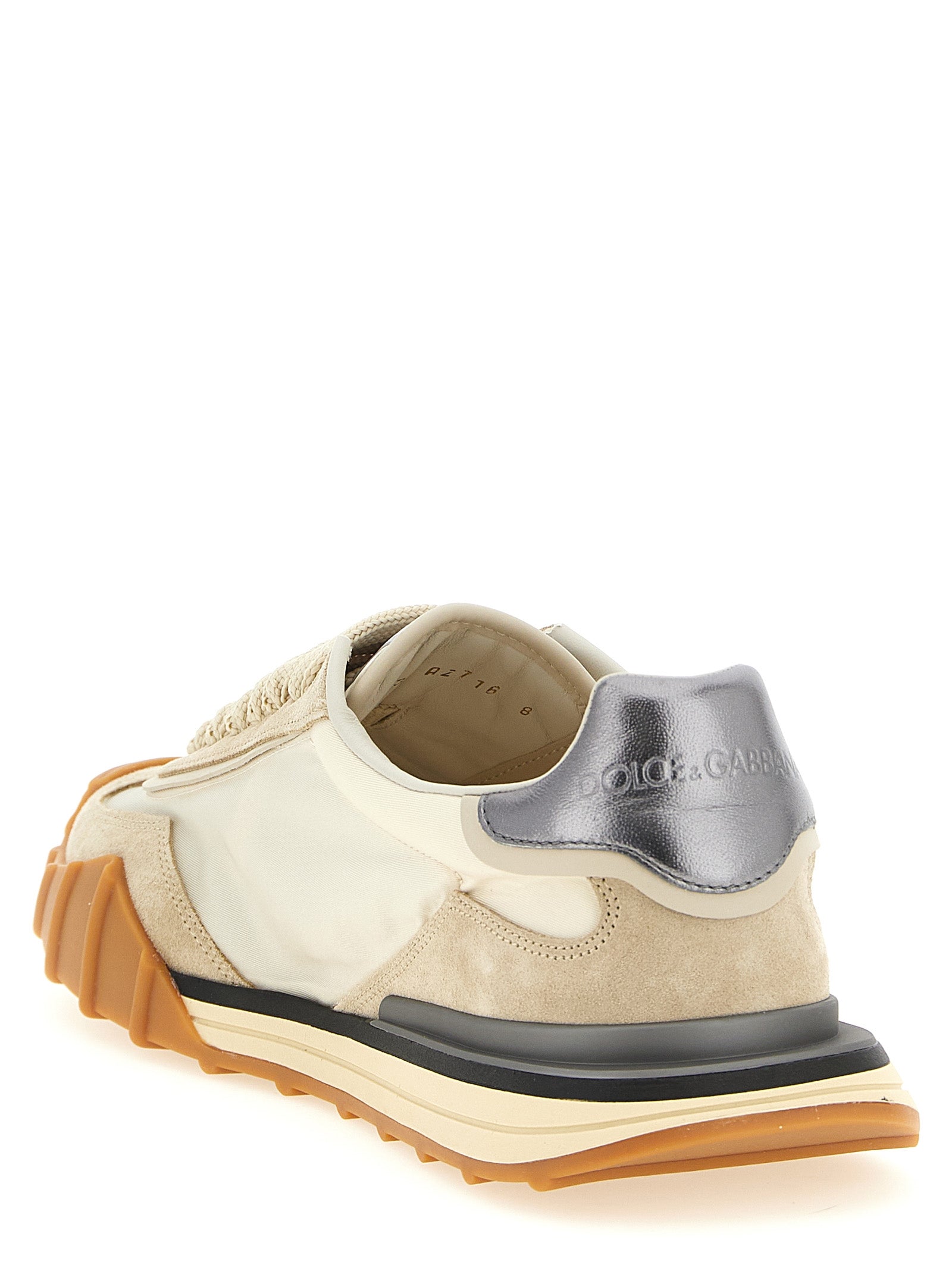 Dolce & Gabbana Silver Calfskin Athletic Sneakers Dolce & Gabbana