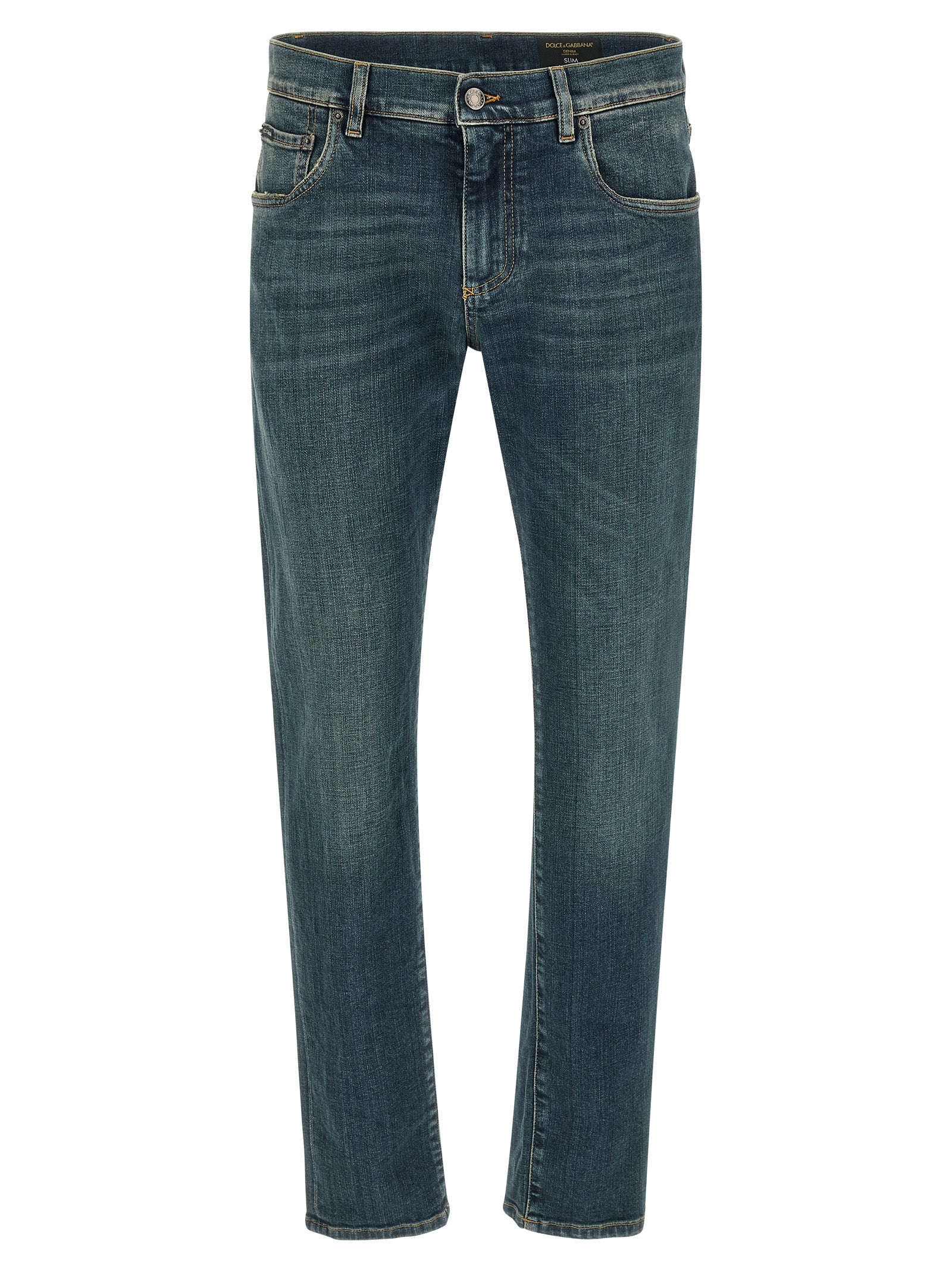 Dolce & Gabbana Blue Cotton Slim Fit Jeans Dolce & Gabbana