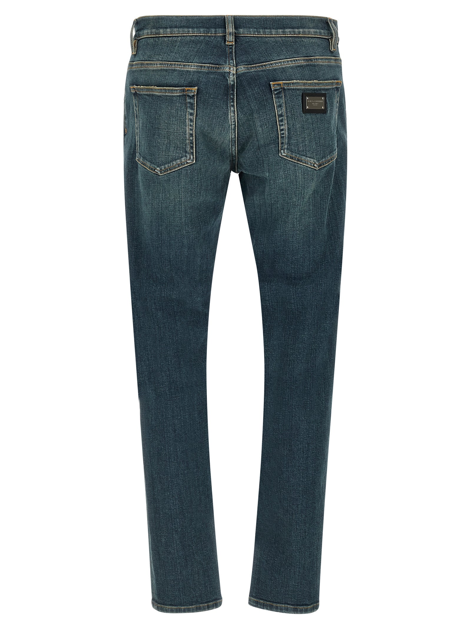Dolce & Gabbana Blue Cotton Slim Fit Jeans Dolce & Gabbana