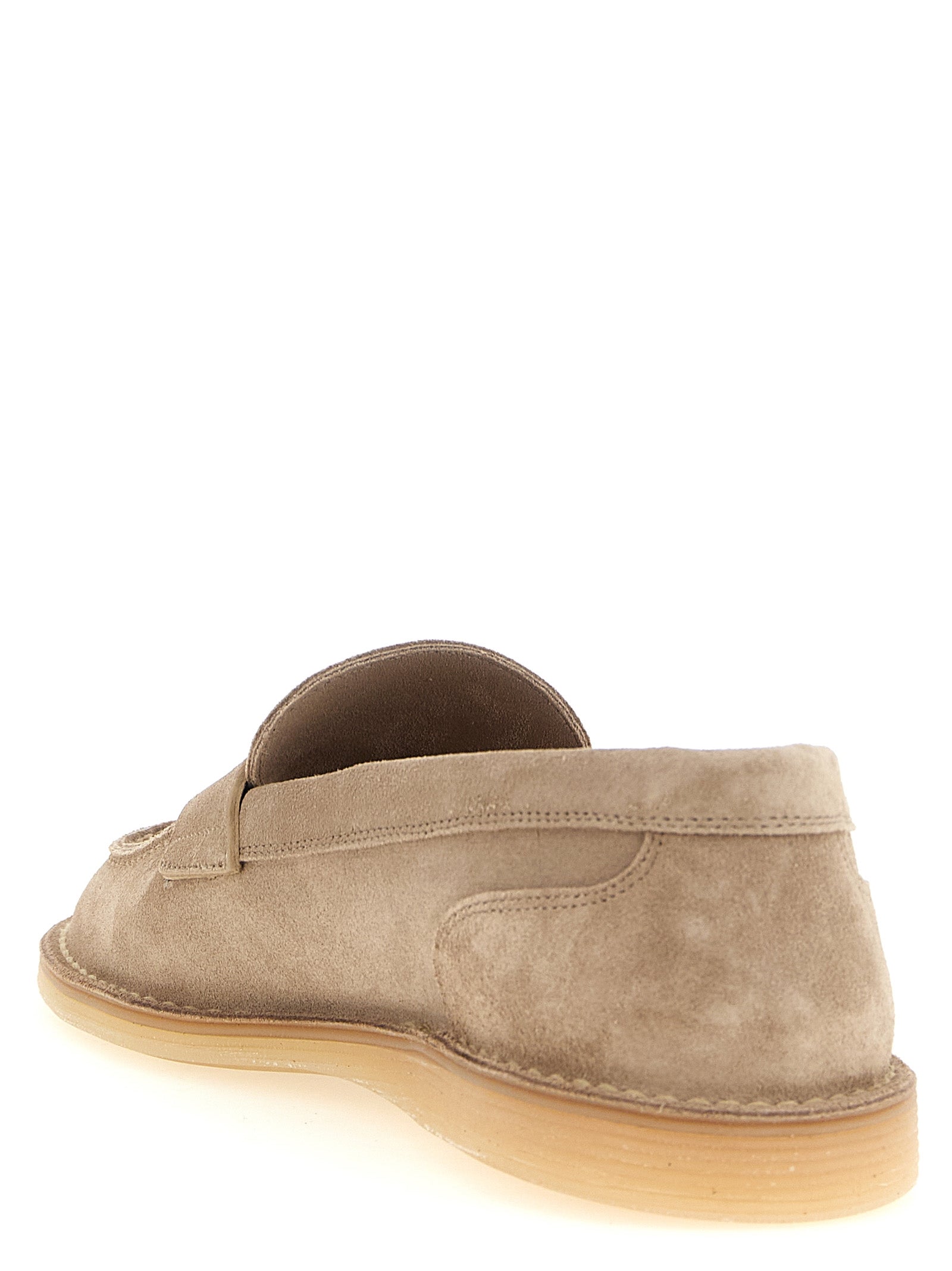 Dolce & Gabbana Beige Calfskin Slip-On Loafers Dolce & Gabbana