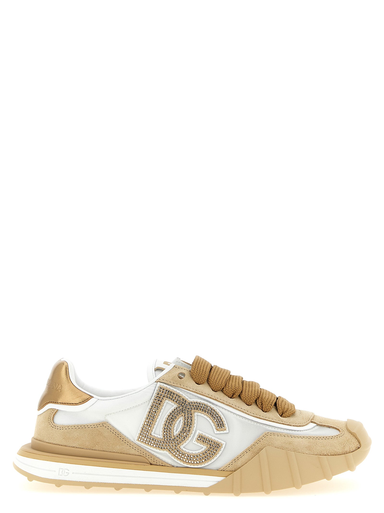 Dolce & Gabbana Beige Calfskin Athletic Sneakers Dolce & Gabbana