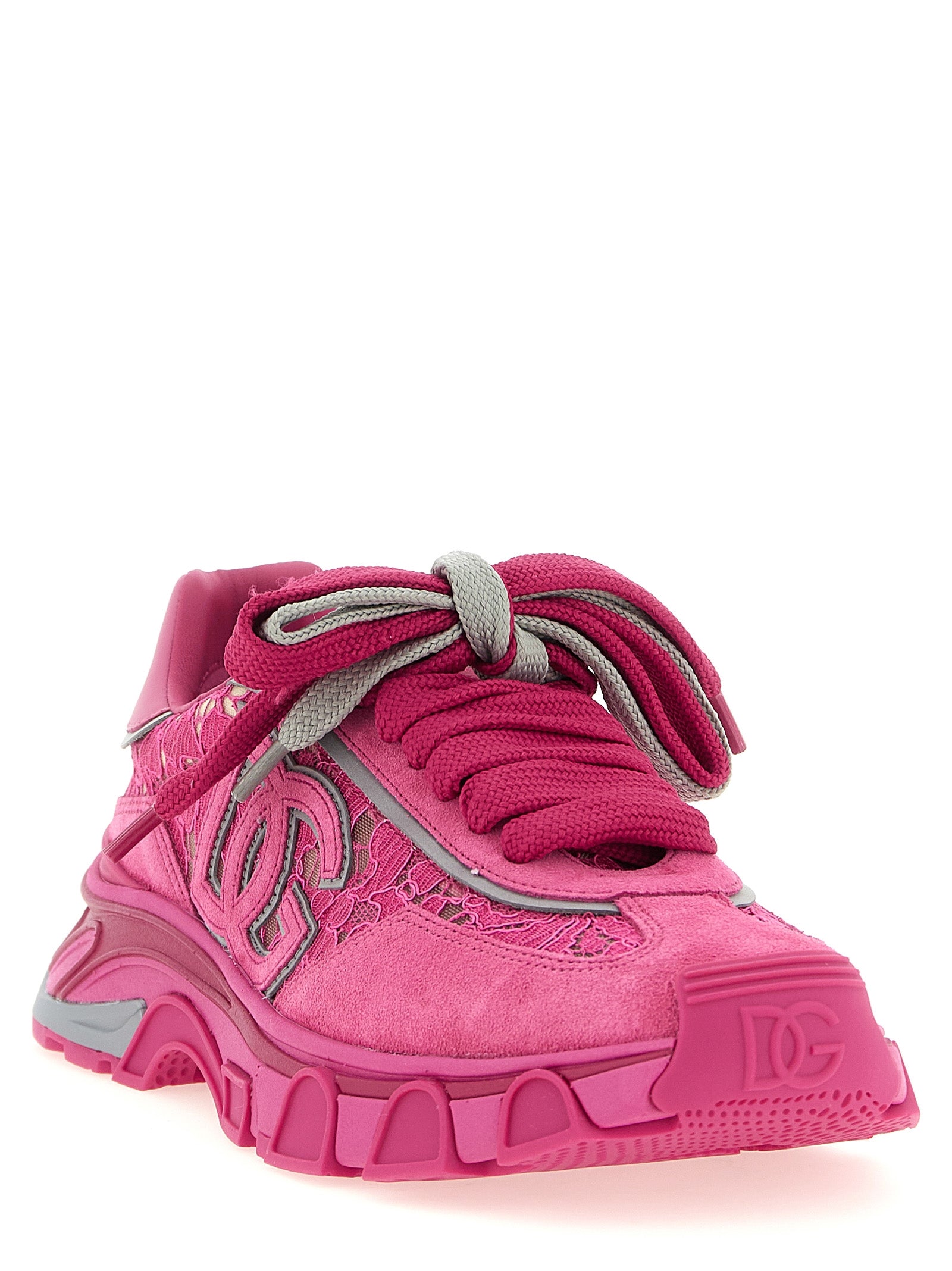 Dolce & Gabbana Fuchsia Polyamide Athletic Sneakers Dolce & Gabbana