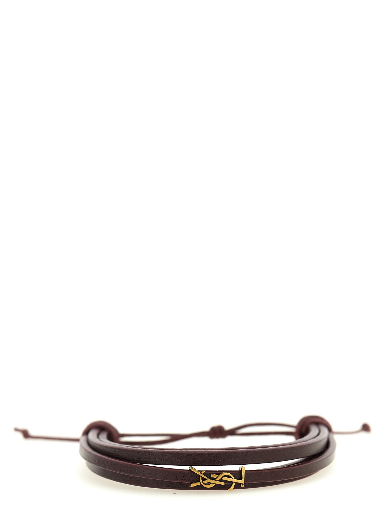 Saint Laurent Bordeaux Lamb Leather Bracelet