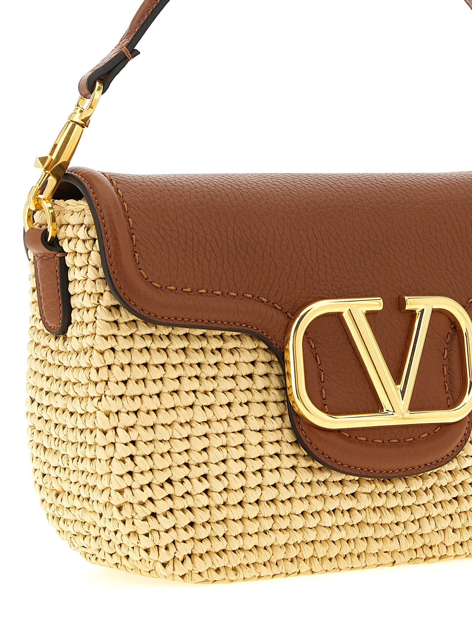 Valentino Garavani Brown Viscose Shoulder Bag Valentino Garavani