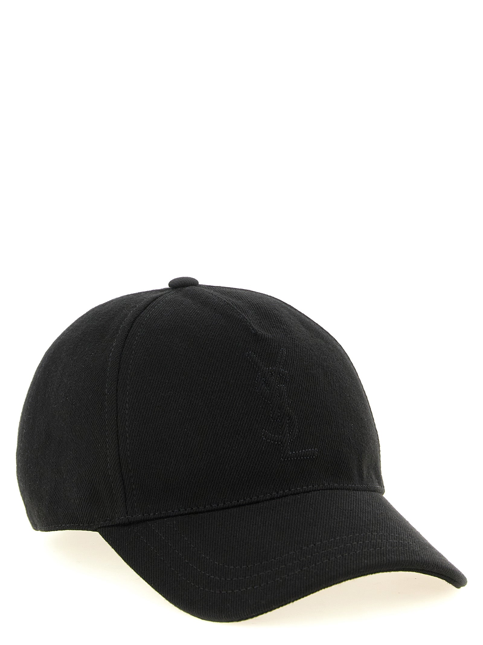 Saint Laurent Black Cotton Cap (Baseball Hat) Saint Laurent
