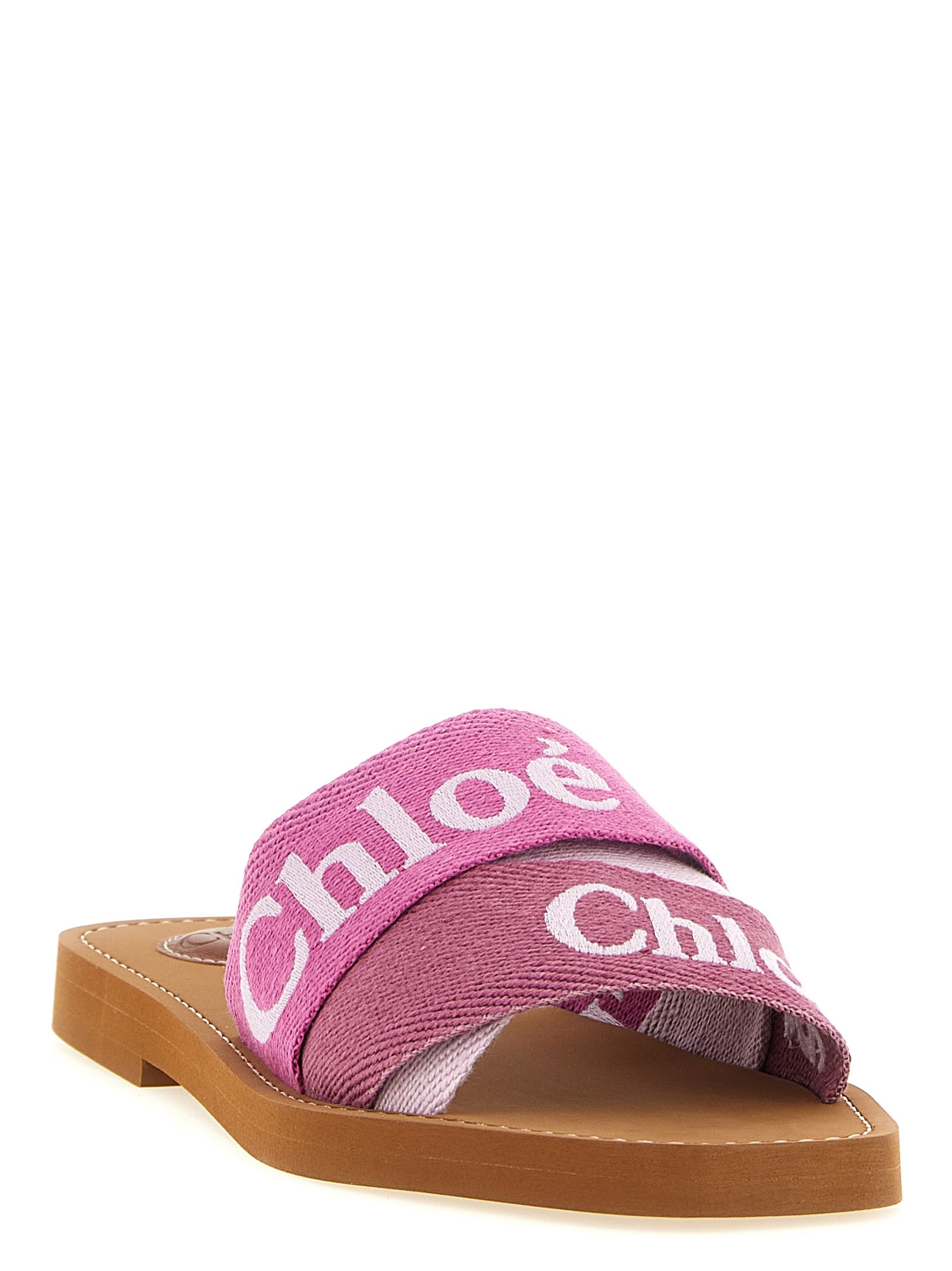 Chloé Multicolor Linen Slides Chloé