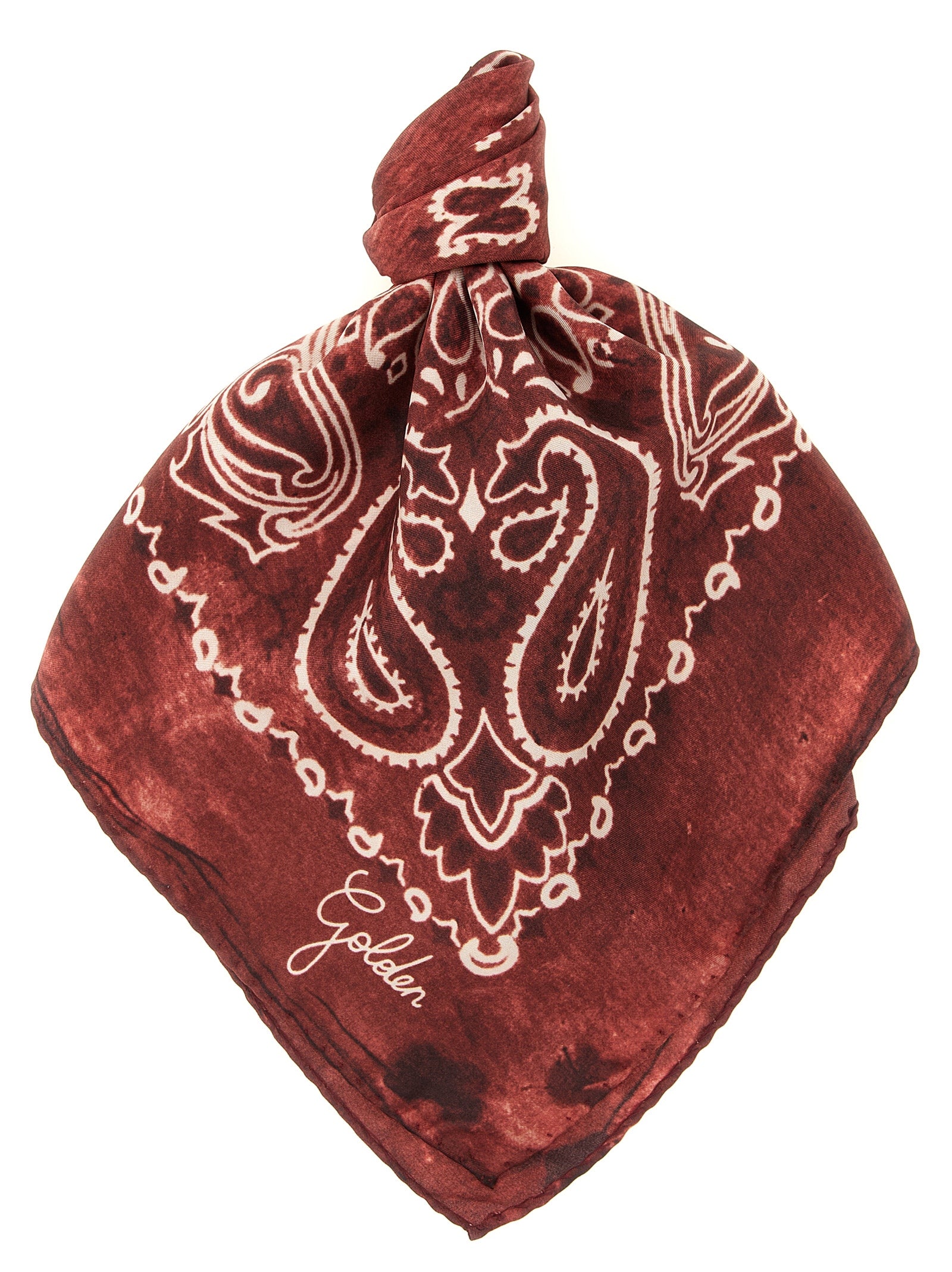 Golden Goose Bordeaux Silk Foulard Golden Goose