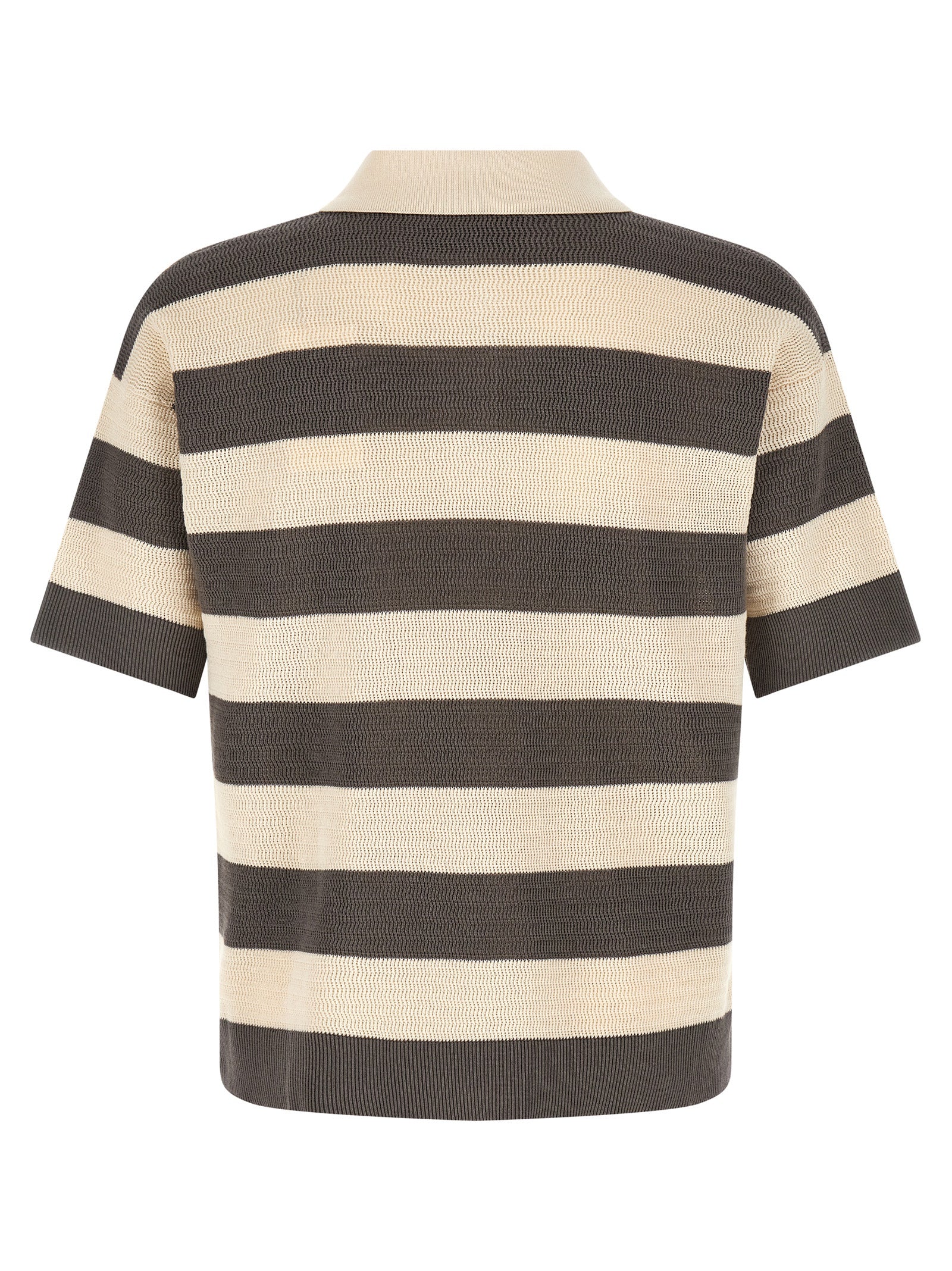 Ami Paris Gray Cotton Polo Shirt Ami Paris