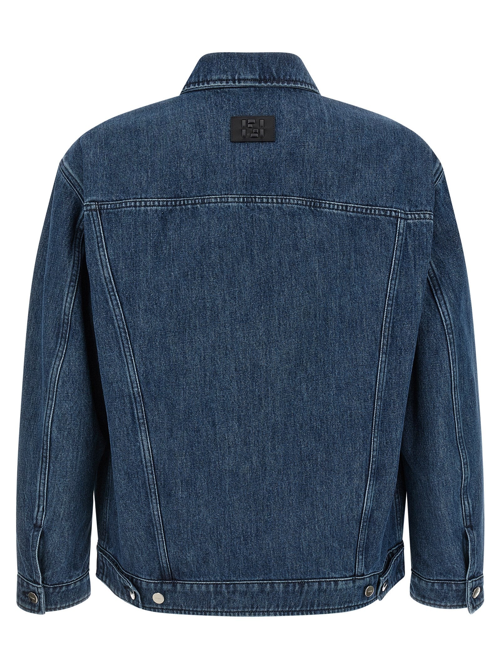 Fendi Blue Cotton Denim Jacket Fendi