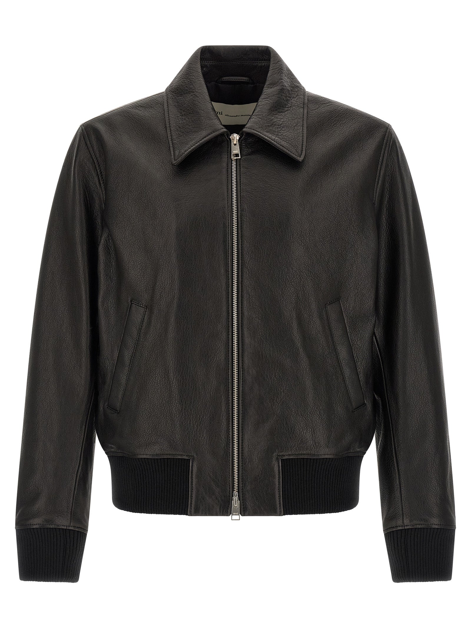 Ami Paris Black Lamb Leather Leather Jacket Ami Paris