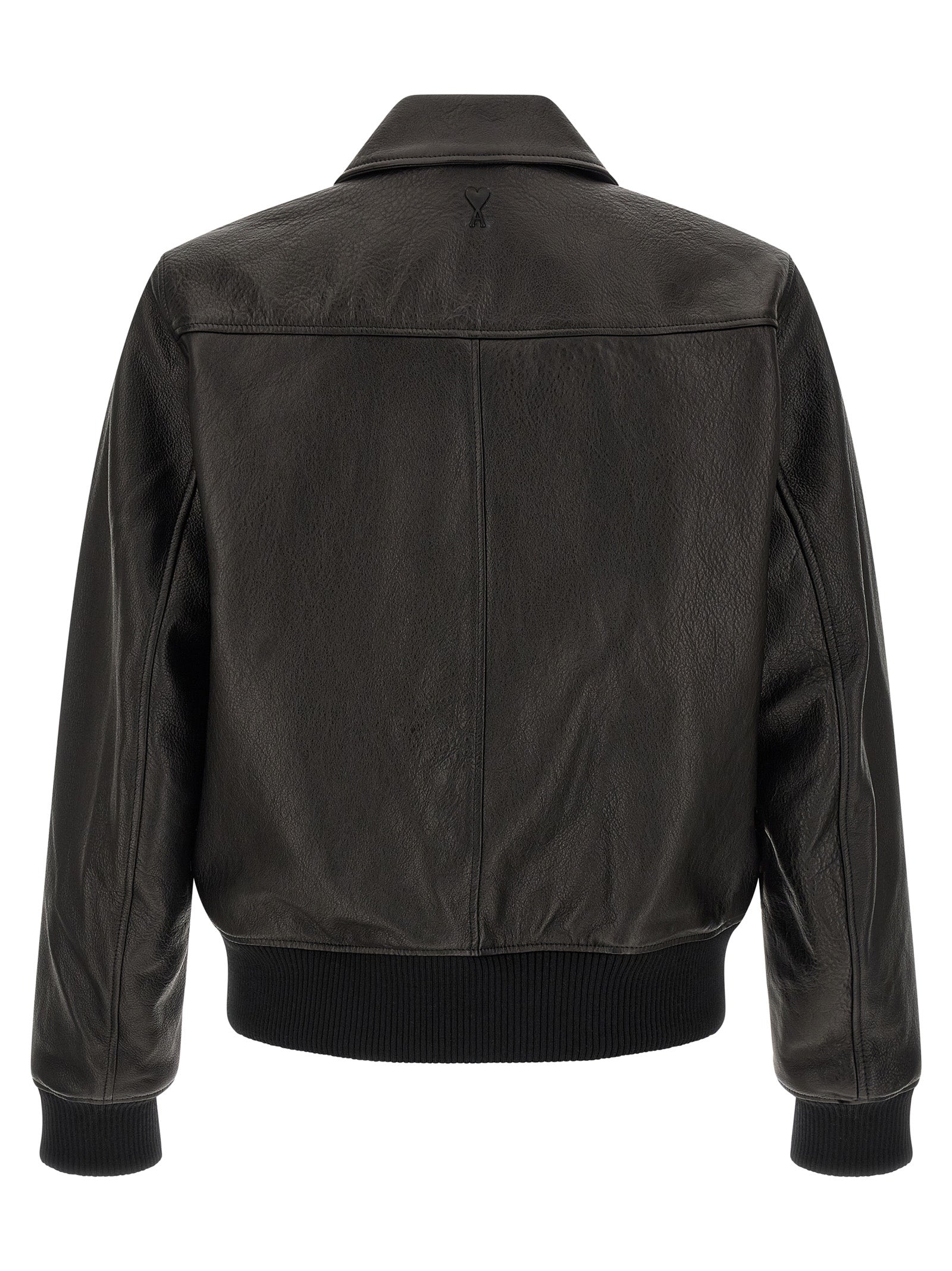 Ami Paris Black Lamb Leather Leather Jacket Ami Paris
