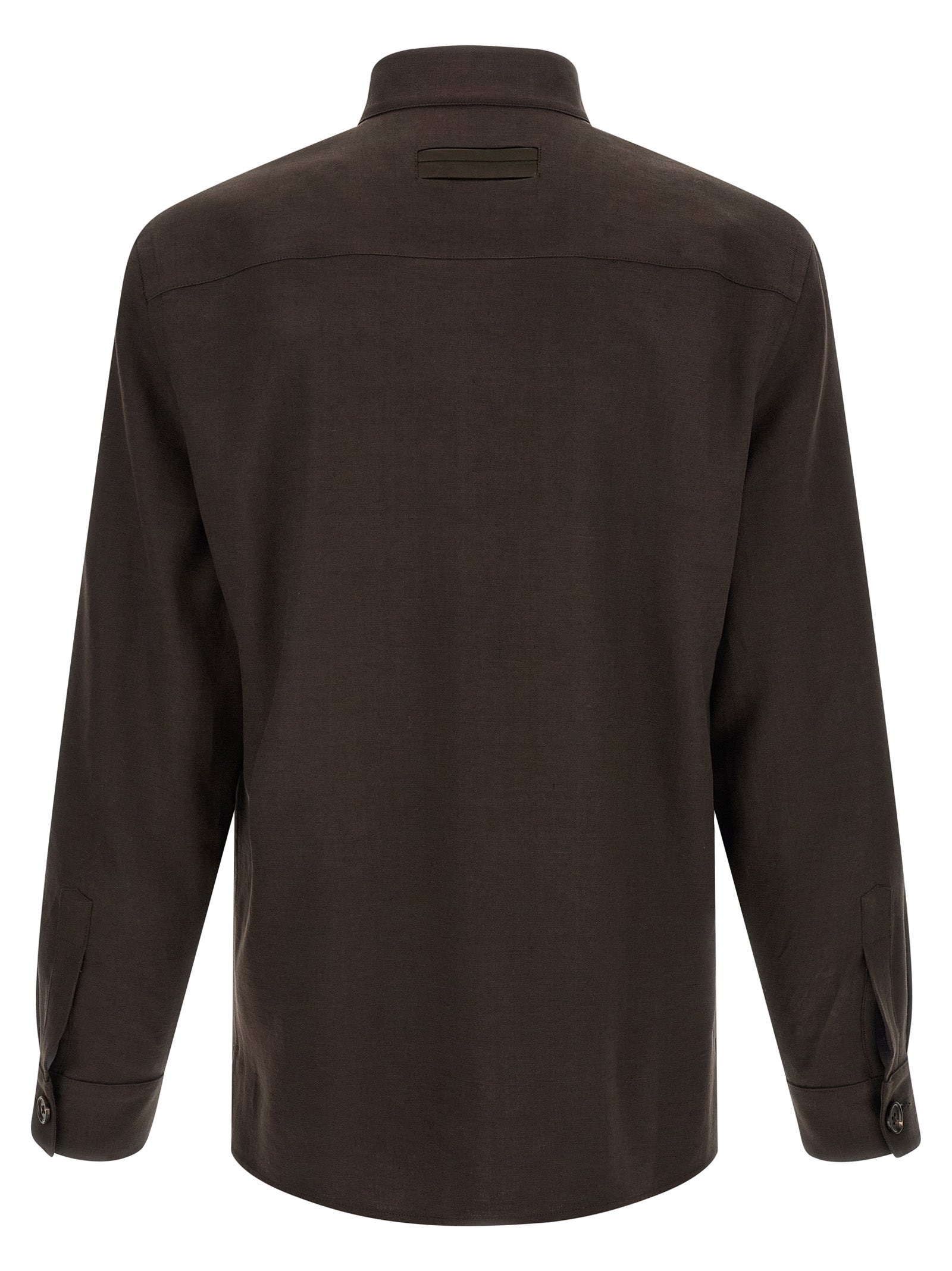 ZEGNA Brown Linen Blouse ZEGNA