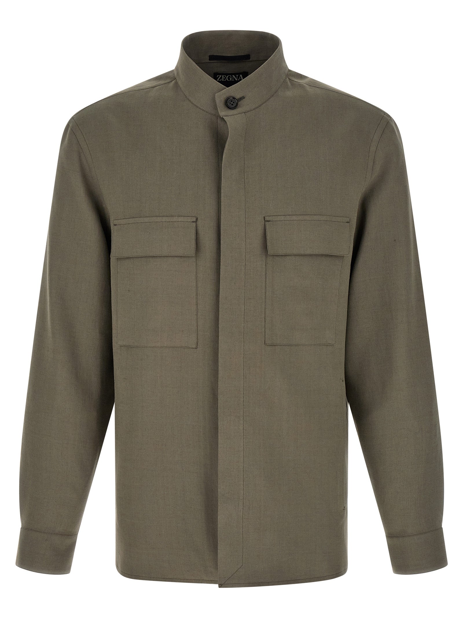 ZEGNA Gray Linen Blouse ZEGNA