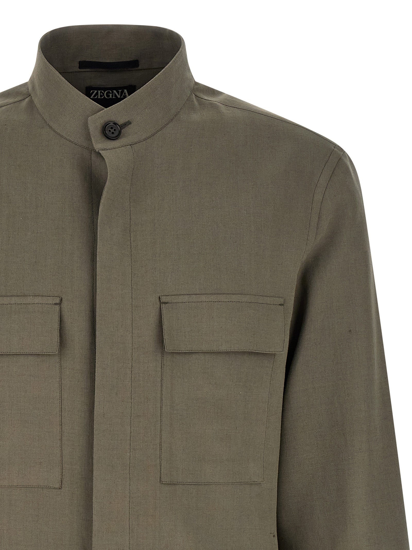 ZEGNA Gray Linen Blouse ZEGNA