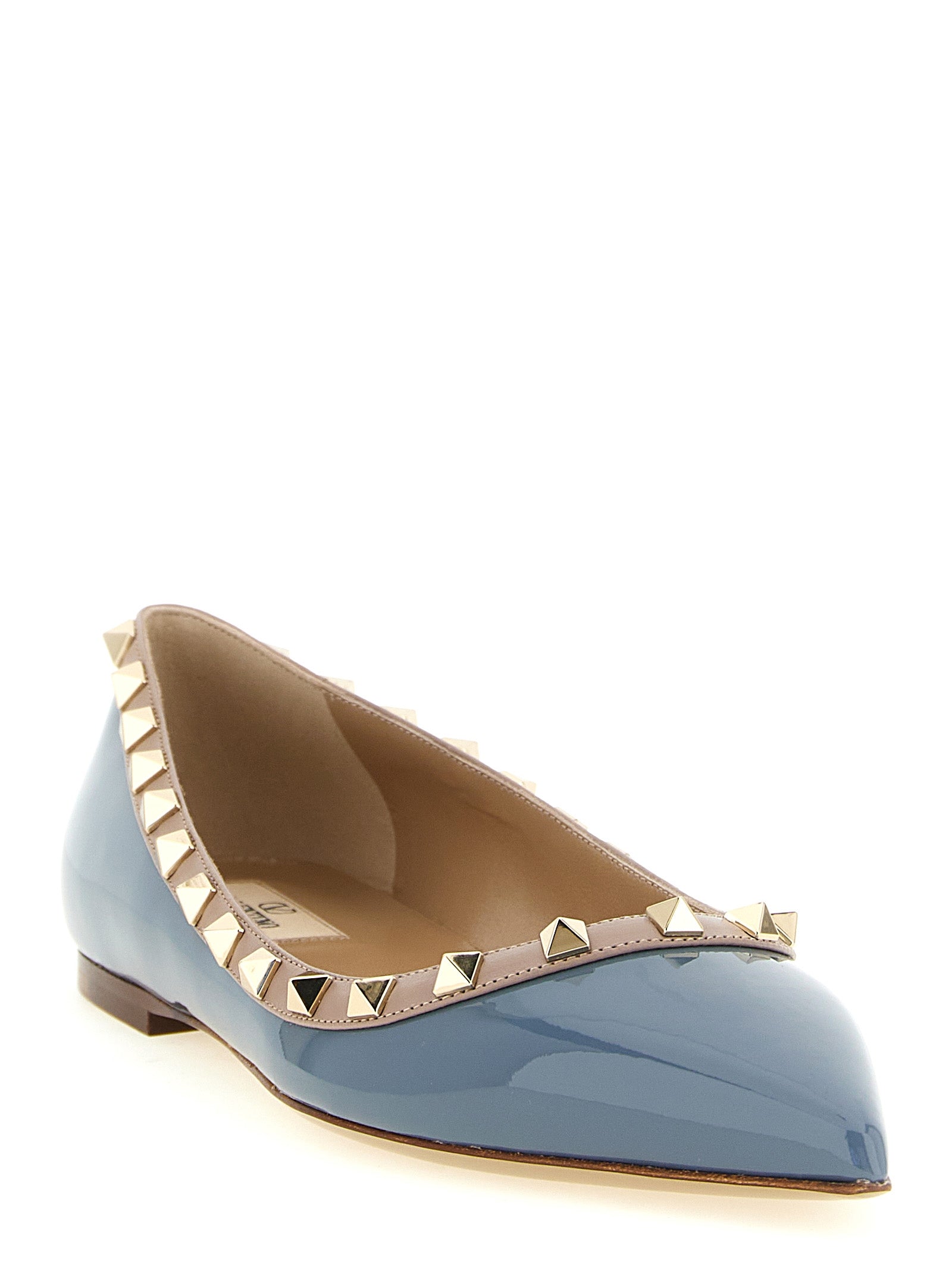Valentino Garavani Gray Leather Ballet Flats Valentino Garavani
