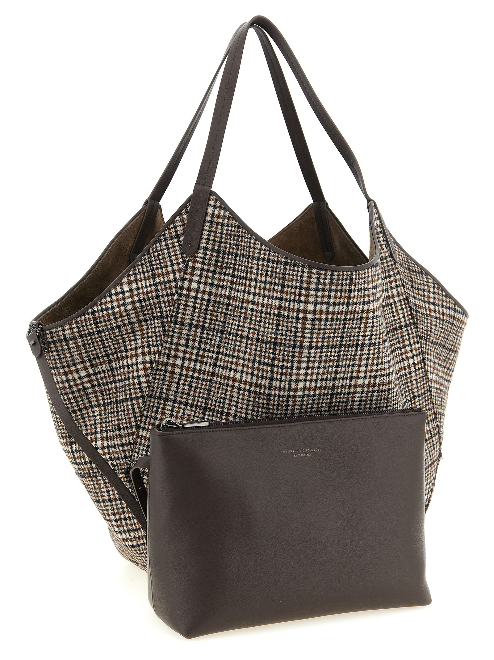 Brunello Cucinelli Brown Alpaca Leather Tote Bag Brunello Cucinelli