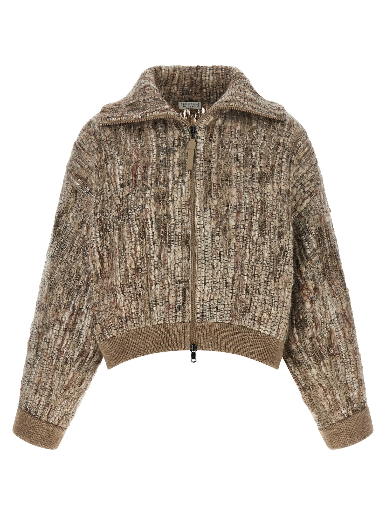 Brunello Cucinelli Beige Wool Cardigan Brunello Cucinelli