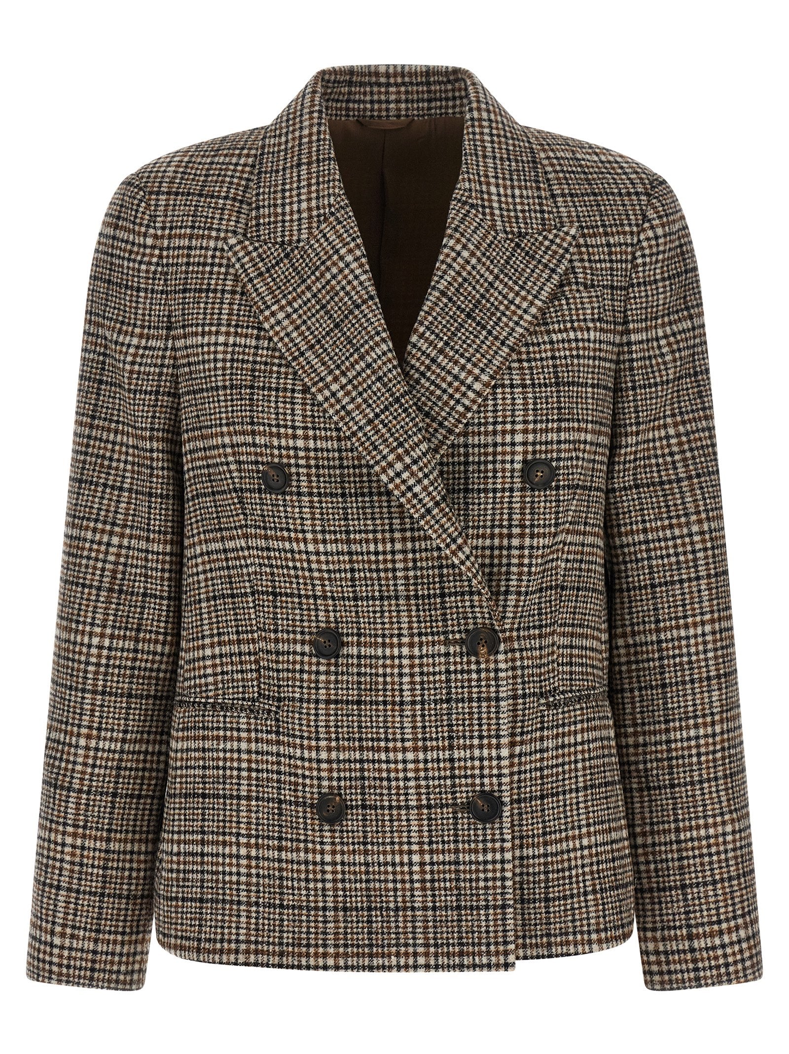 Brunello Cucinelli Beige Alpaca Leather Blazer Brunello Cucinelli